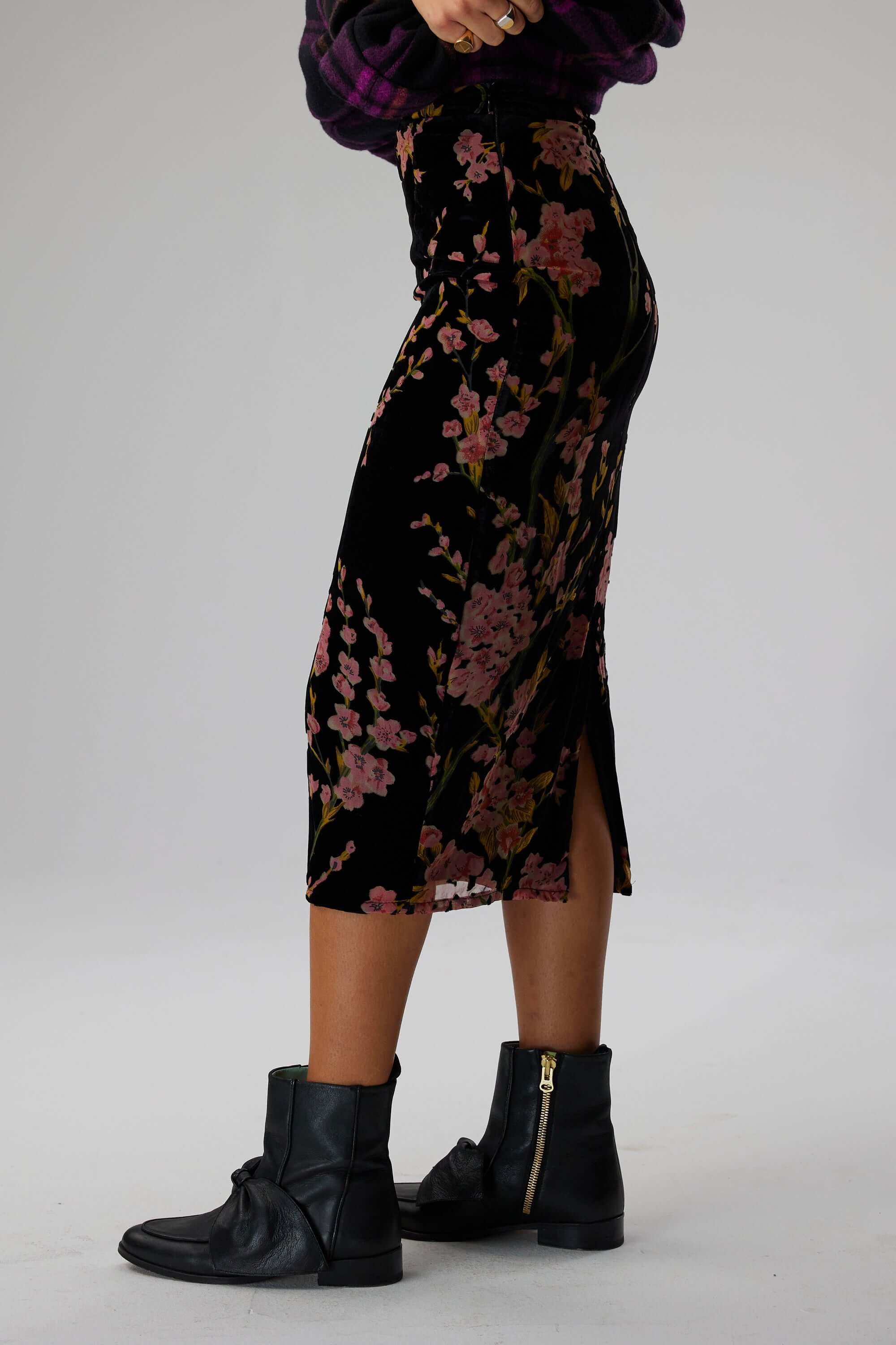 Fox skirt in velvet Blossom