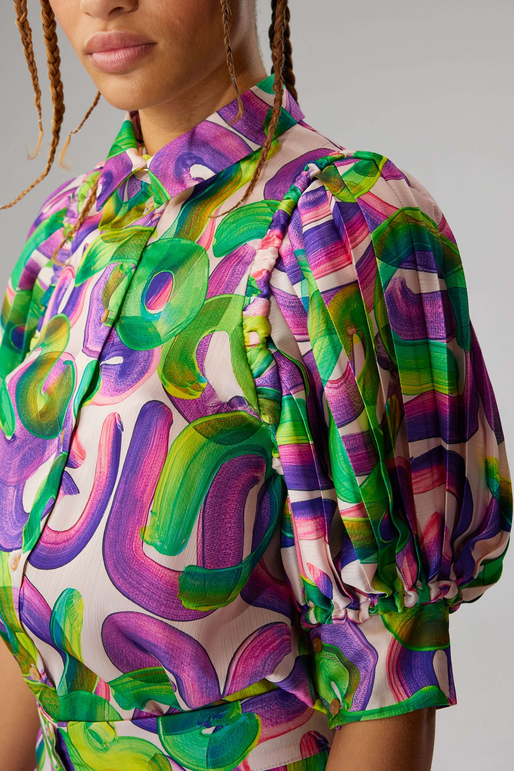 Lex shirt in Iodine Marshmallow print