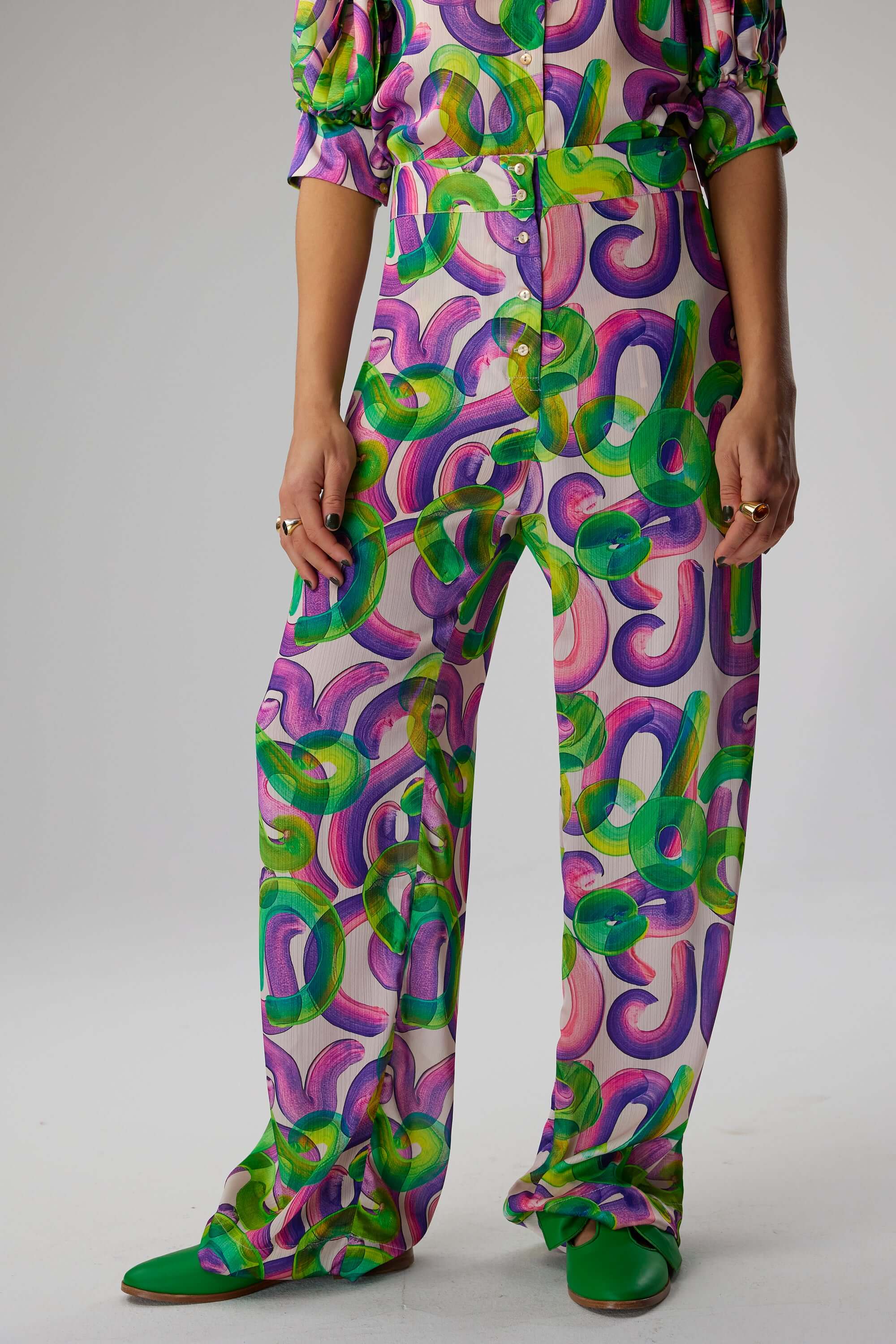 Spartacus pants in Iodine Marshmallow print