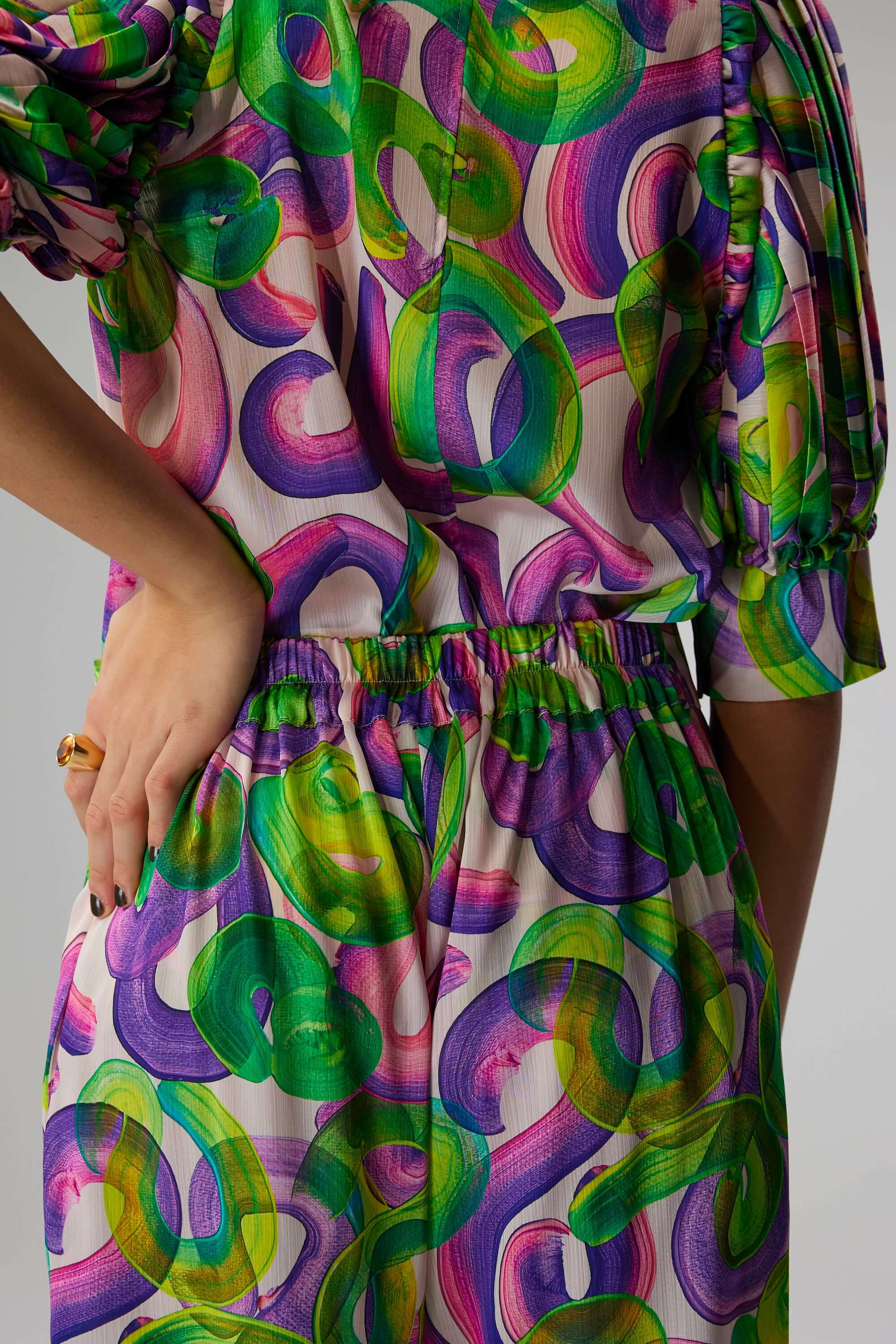 Spartacus pants in Iodine Marshmallow print