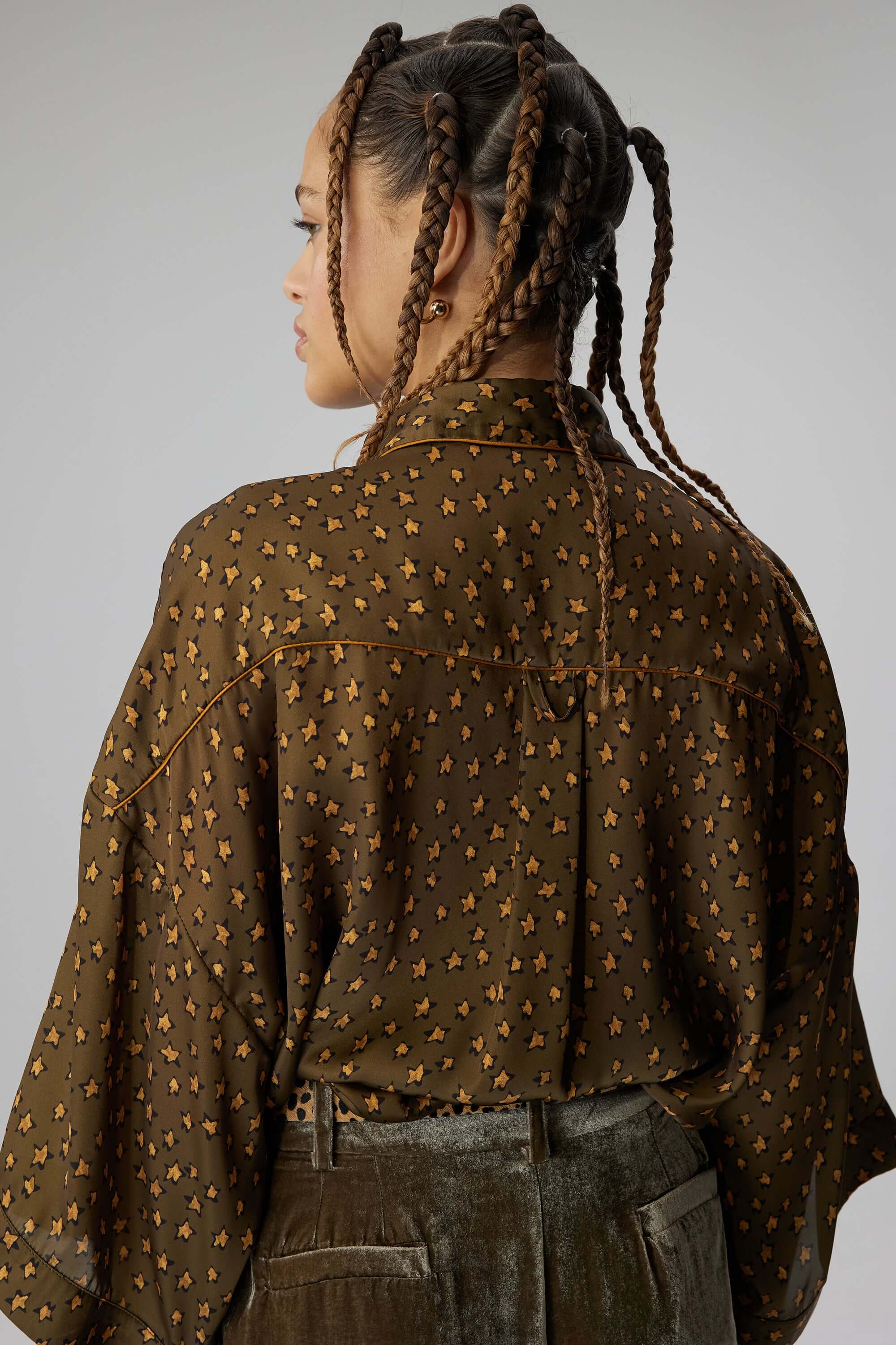 Astrée shirt in bark Messy Stars print