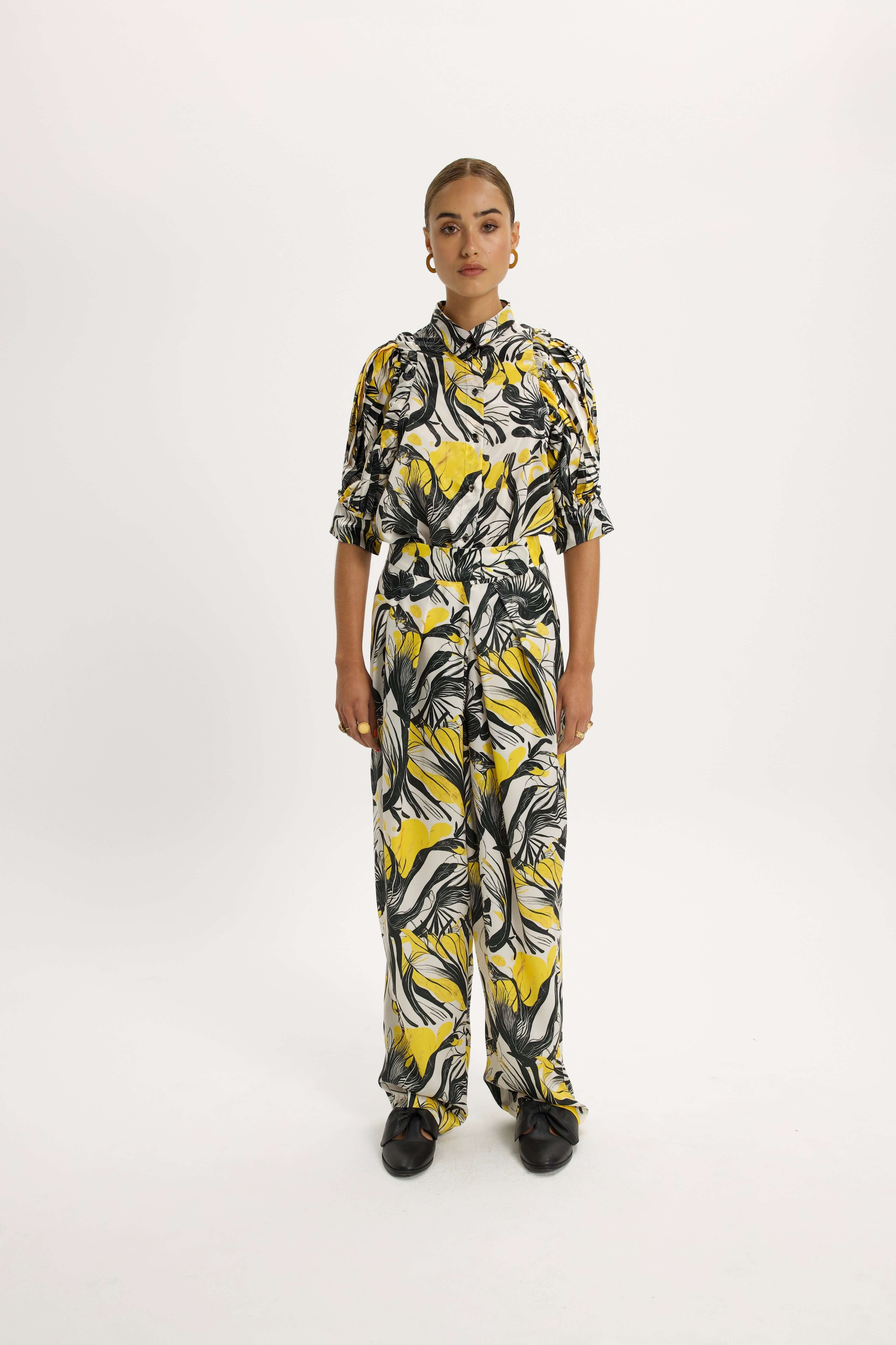 Pantalon Sakis en imprimé algues en mouvement