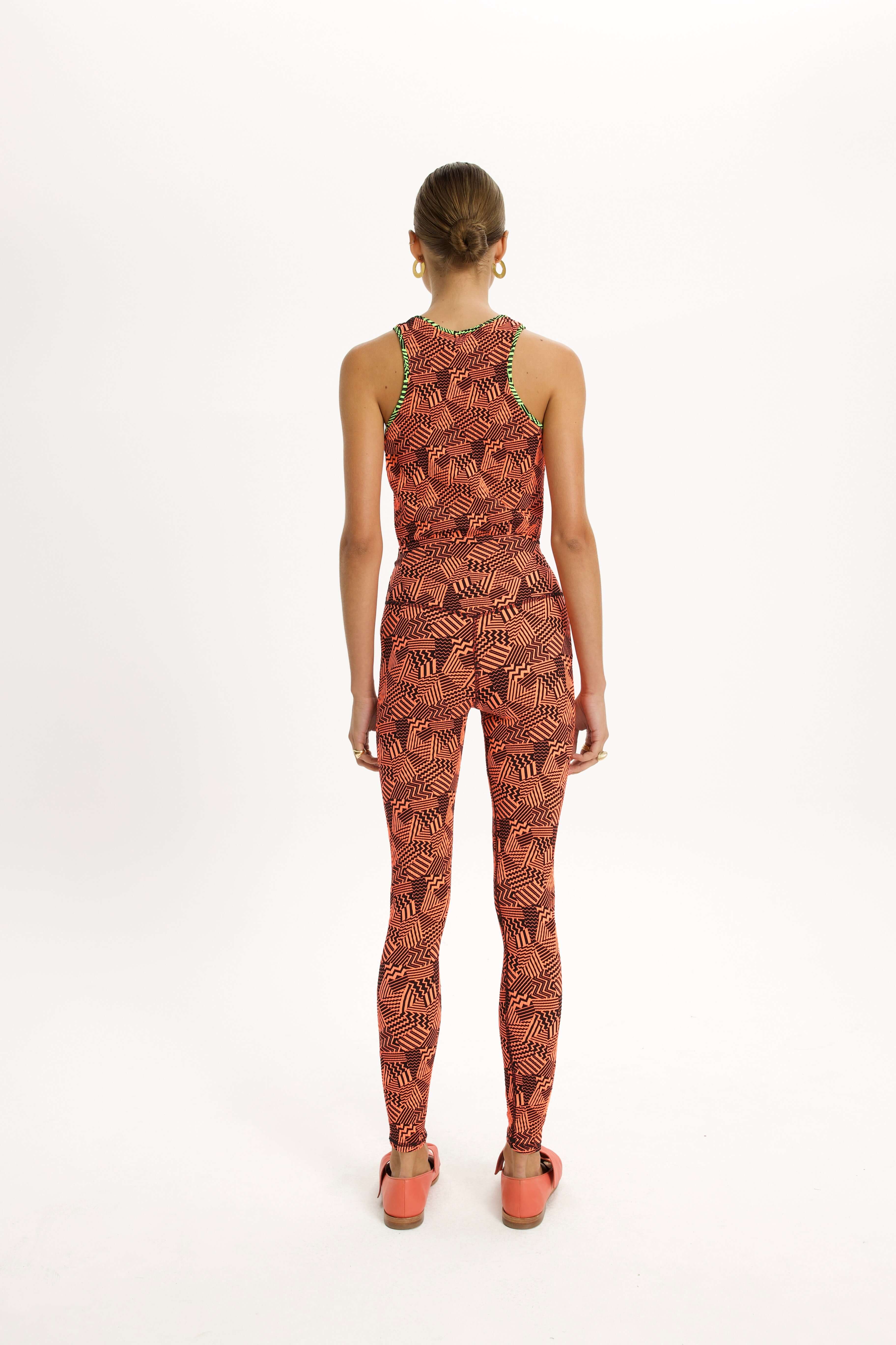 Legging glue en tissu ginger Fizz fluo
