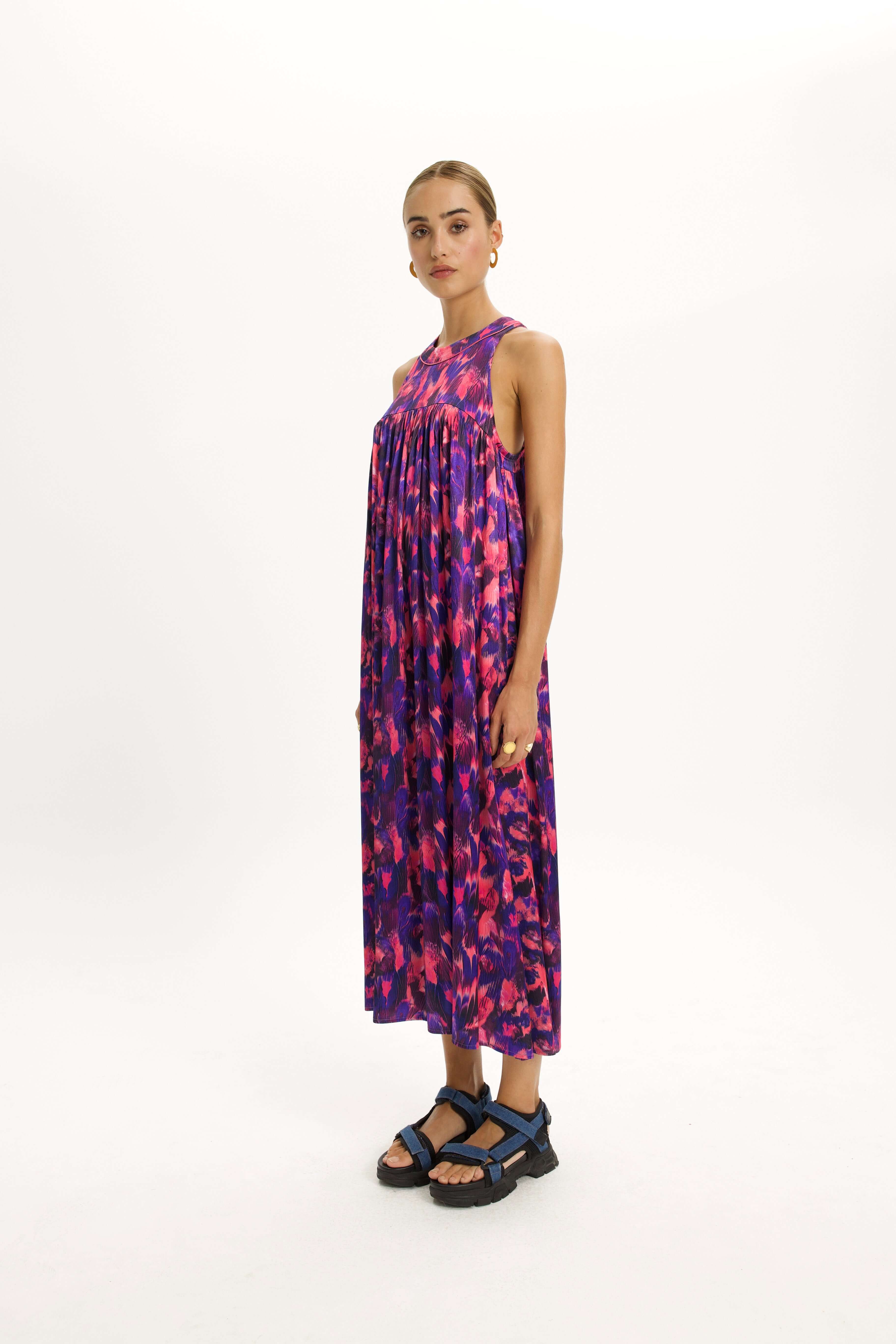 Stella Dress in Vibrant Flecked Print