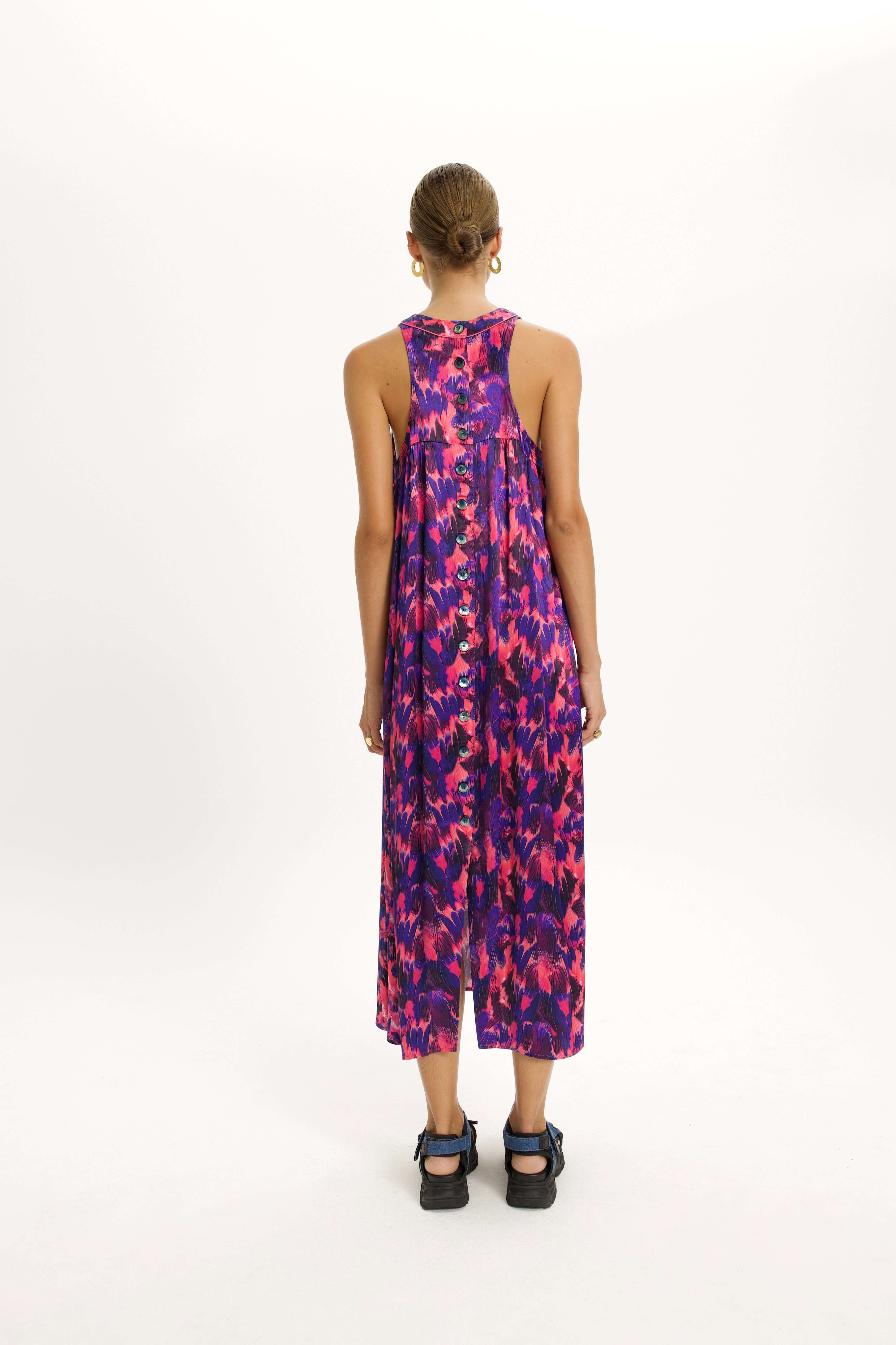Stella Dress in Vibrant Flecked Print