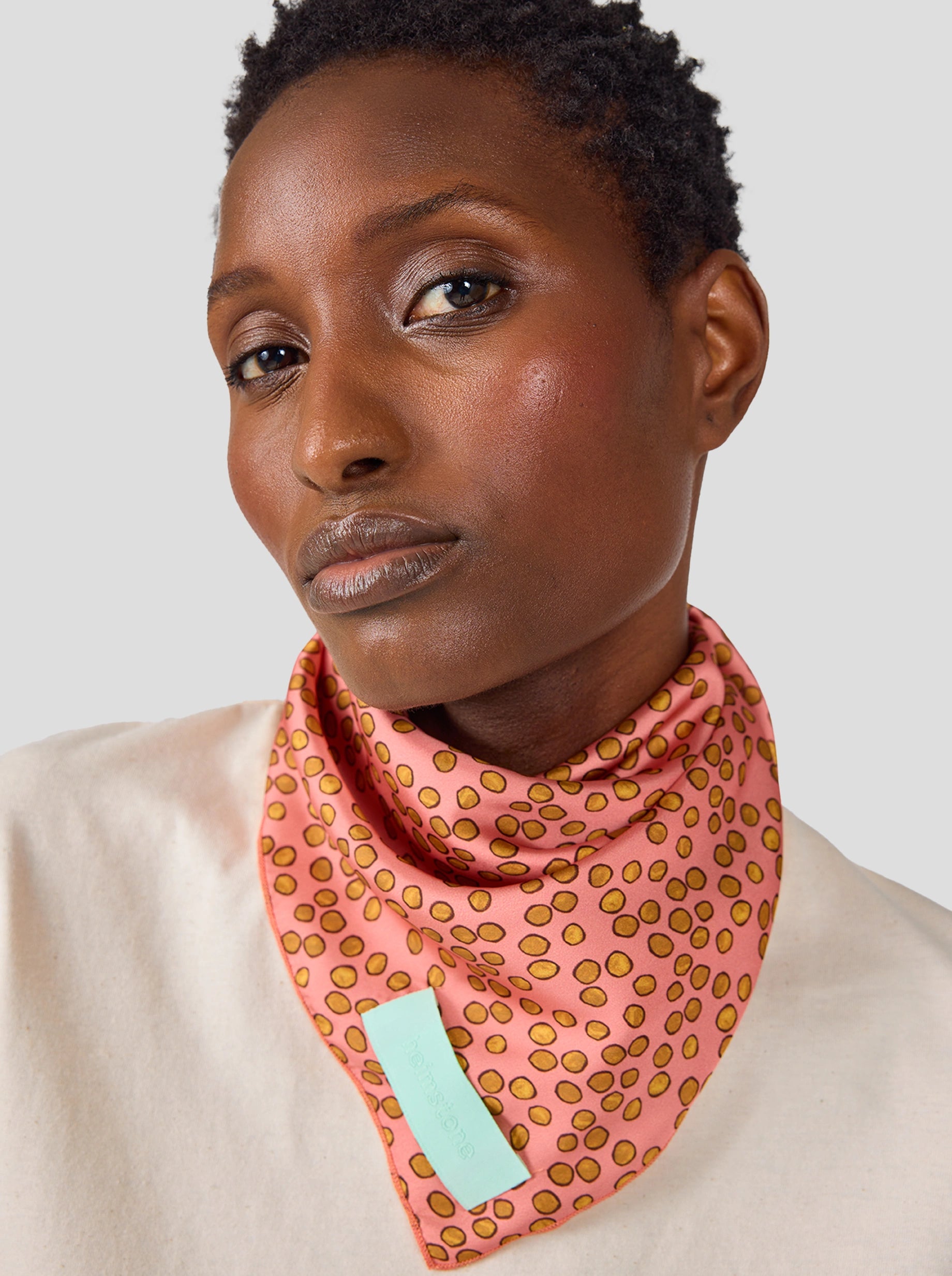 Bandana in Canyon Clay Messy Dots Print