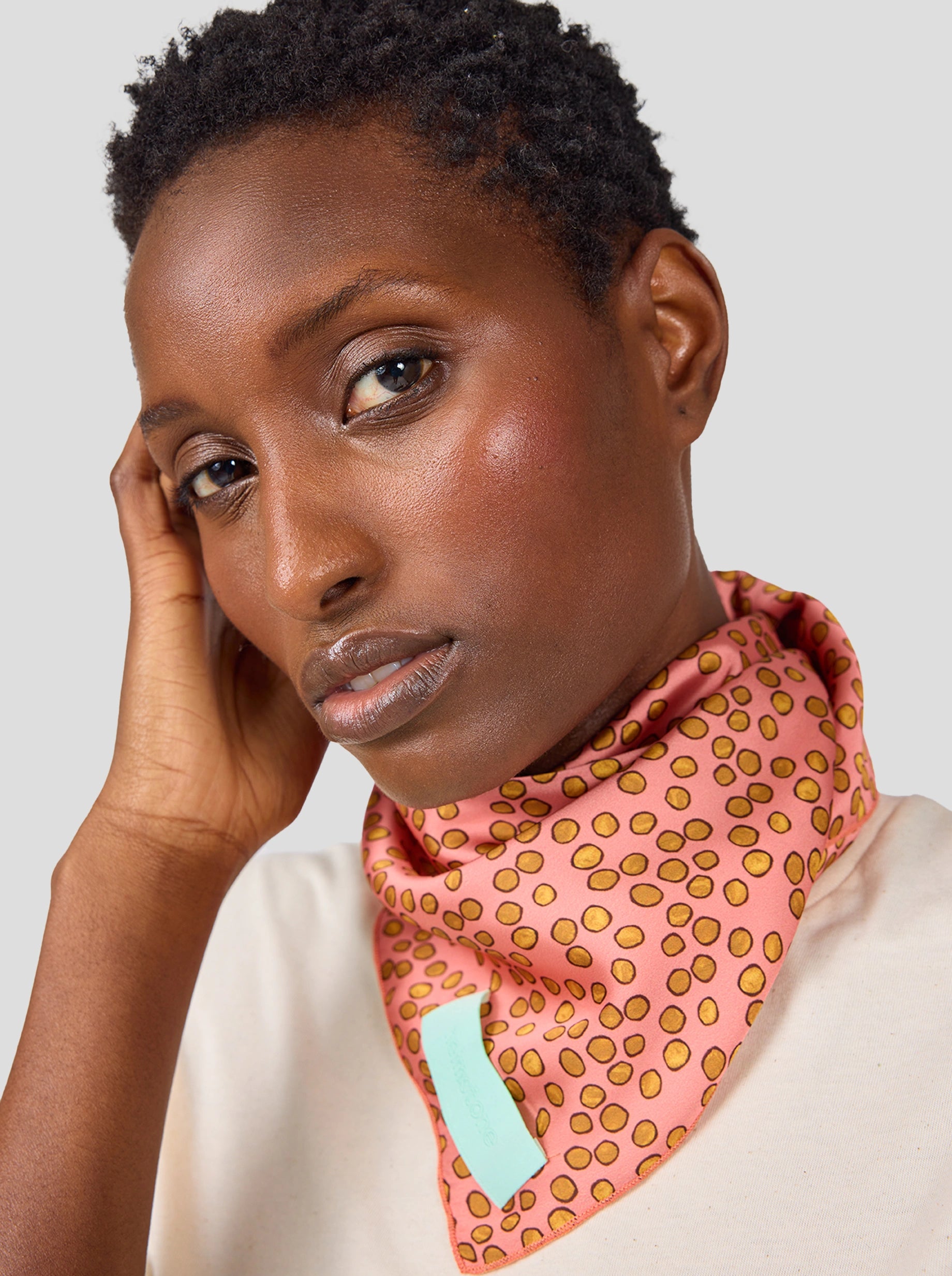 Bandana in Canyon Clay Messy Dots Print