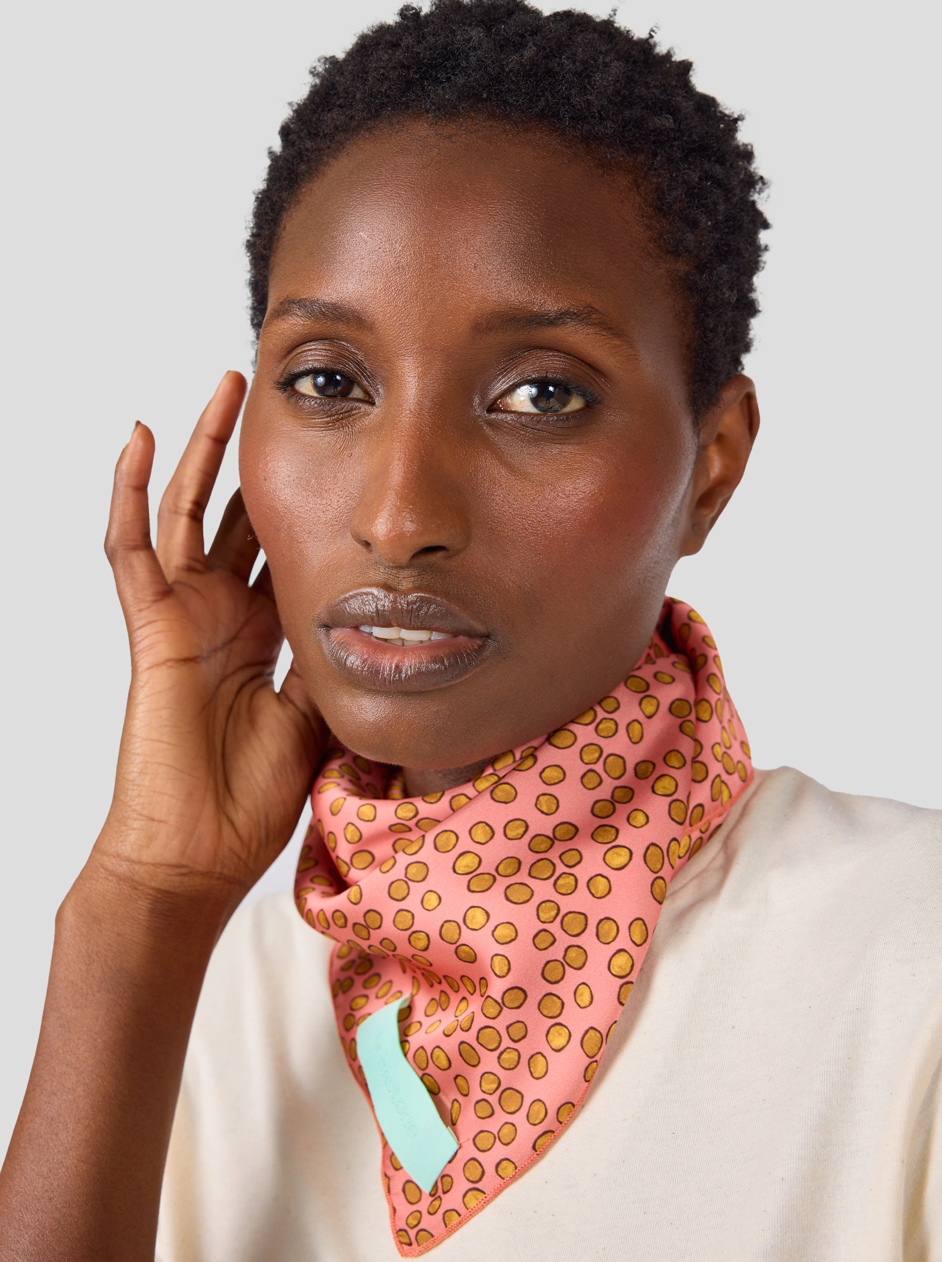 Bandana in Canyon Clay Messy Dots Print