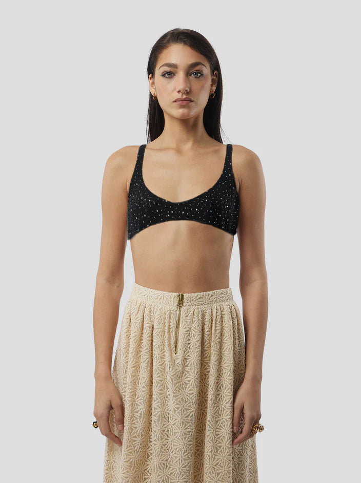 Brassière Gala en Résille Souple Noire fragmentée