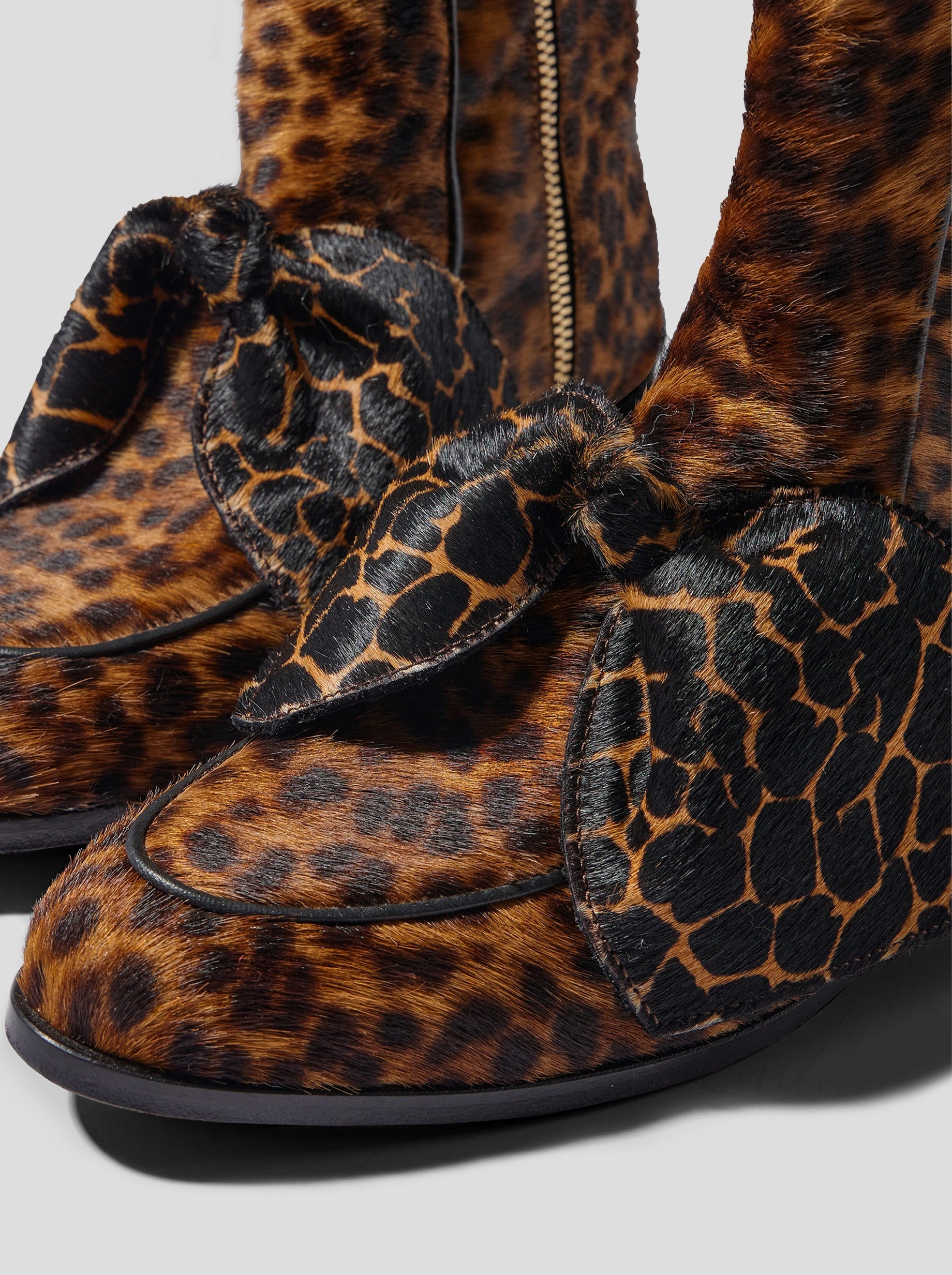 Bottines BB en cuir imprimé léopard et girafe