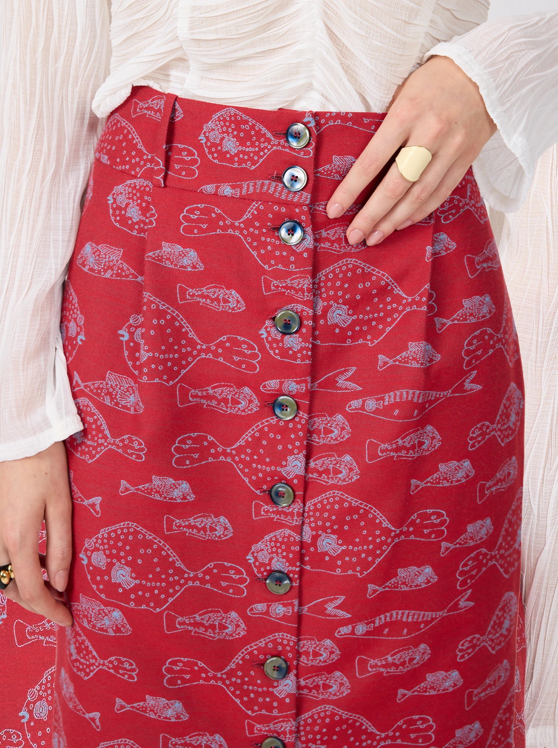 JUPE BILL EN IMPRIMPE TISSE FISH TANK