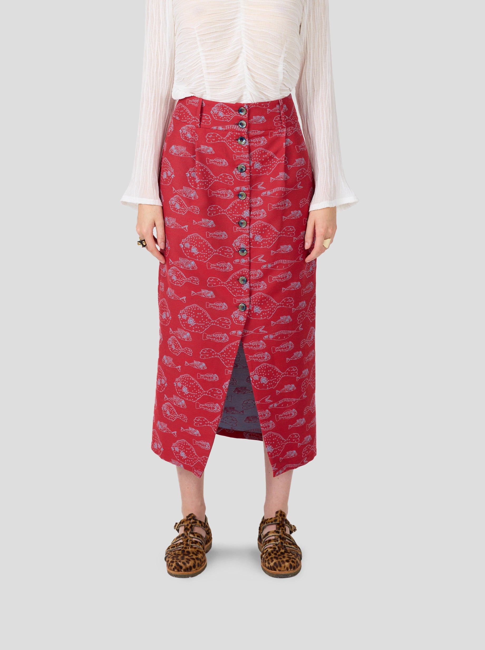 JUPE BILL EN IMPRIMPE TISSE FISH TANK