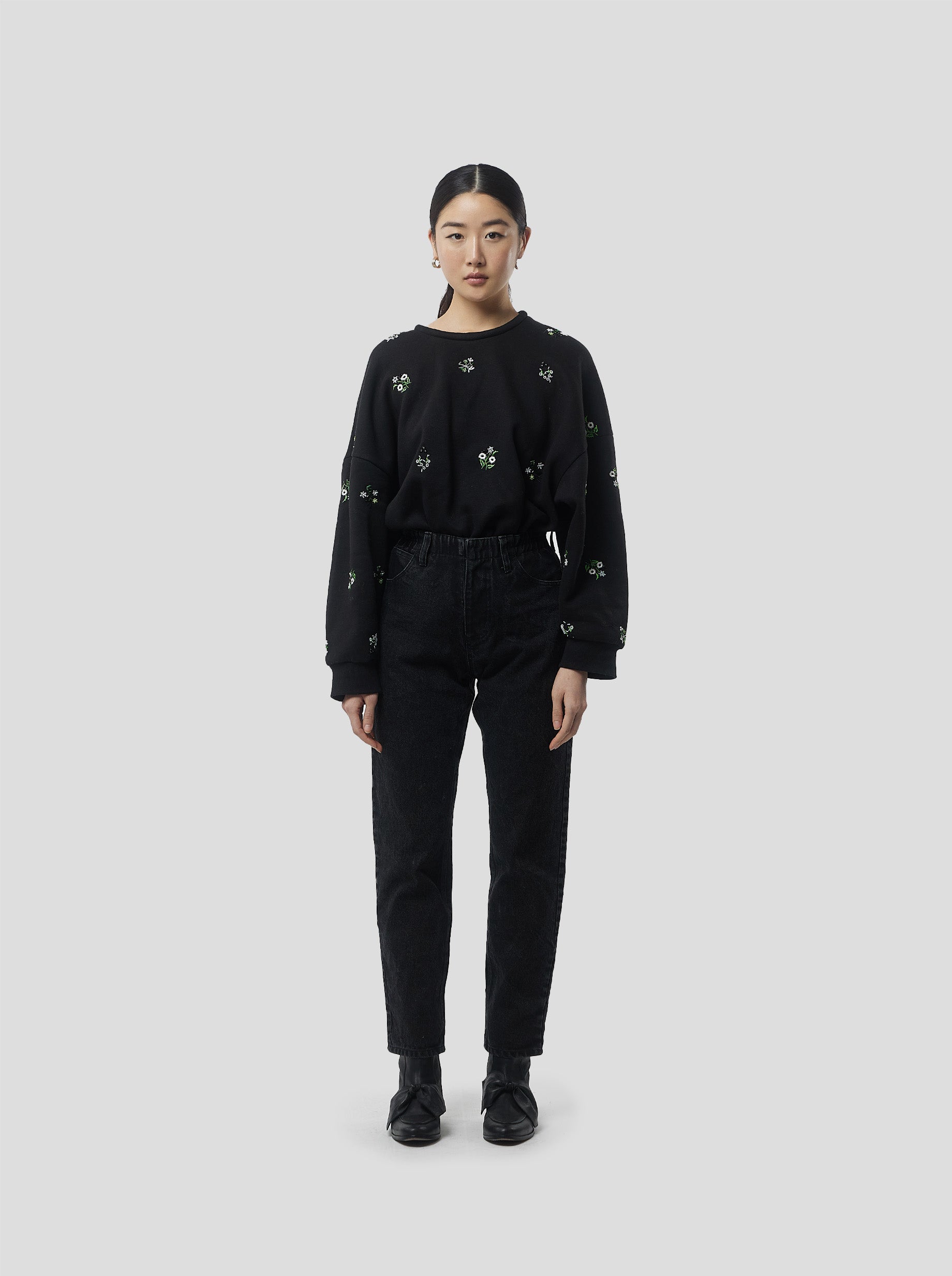 Pantalon Bean en jean Noir