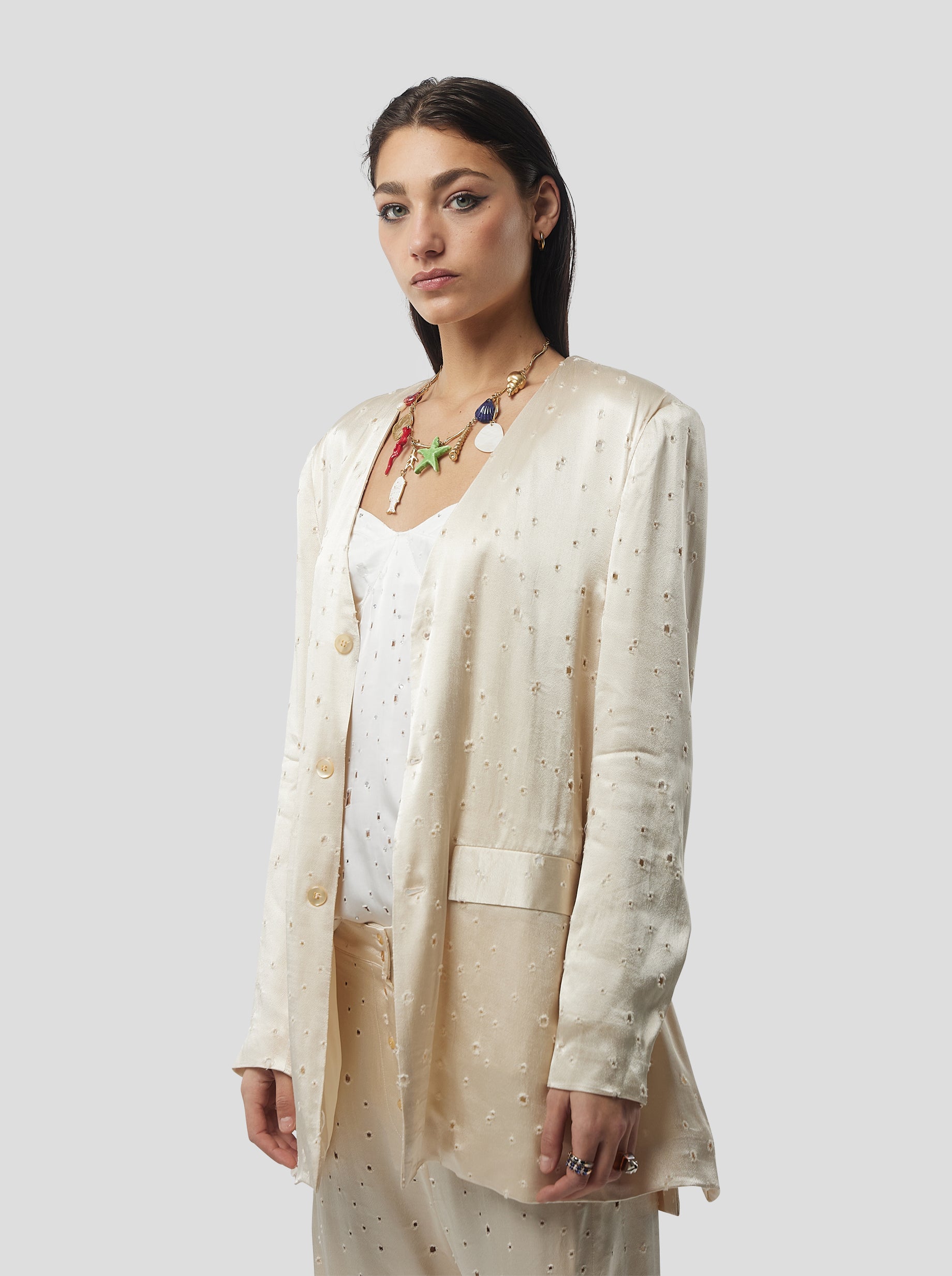 Teen Blazer in Saboté Moon Voile