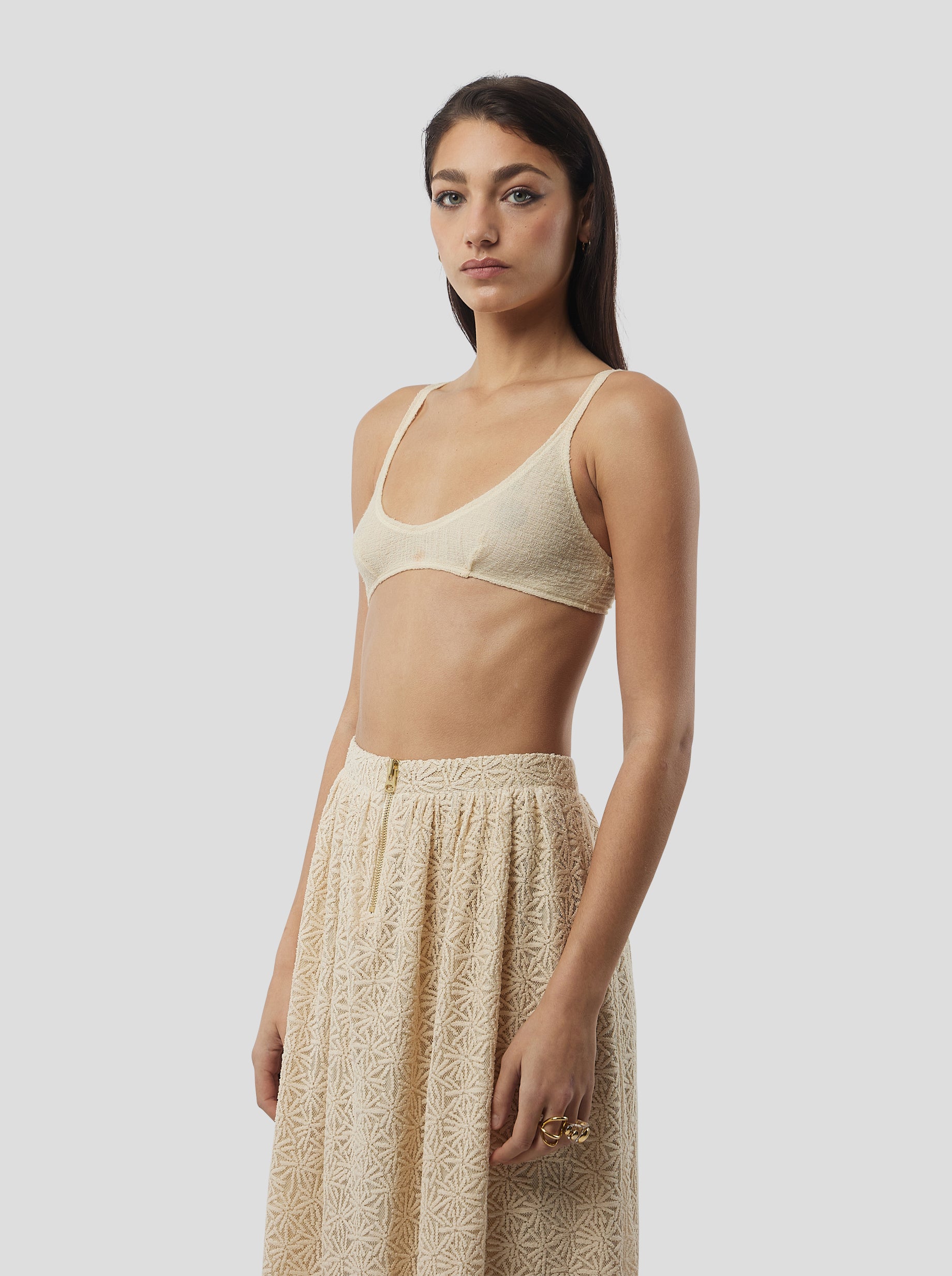Gala brassiere in Sand salted voile