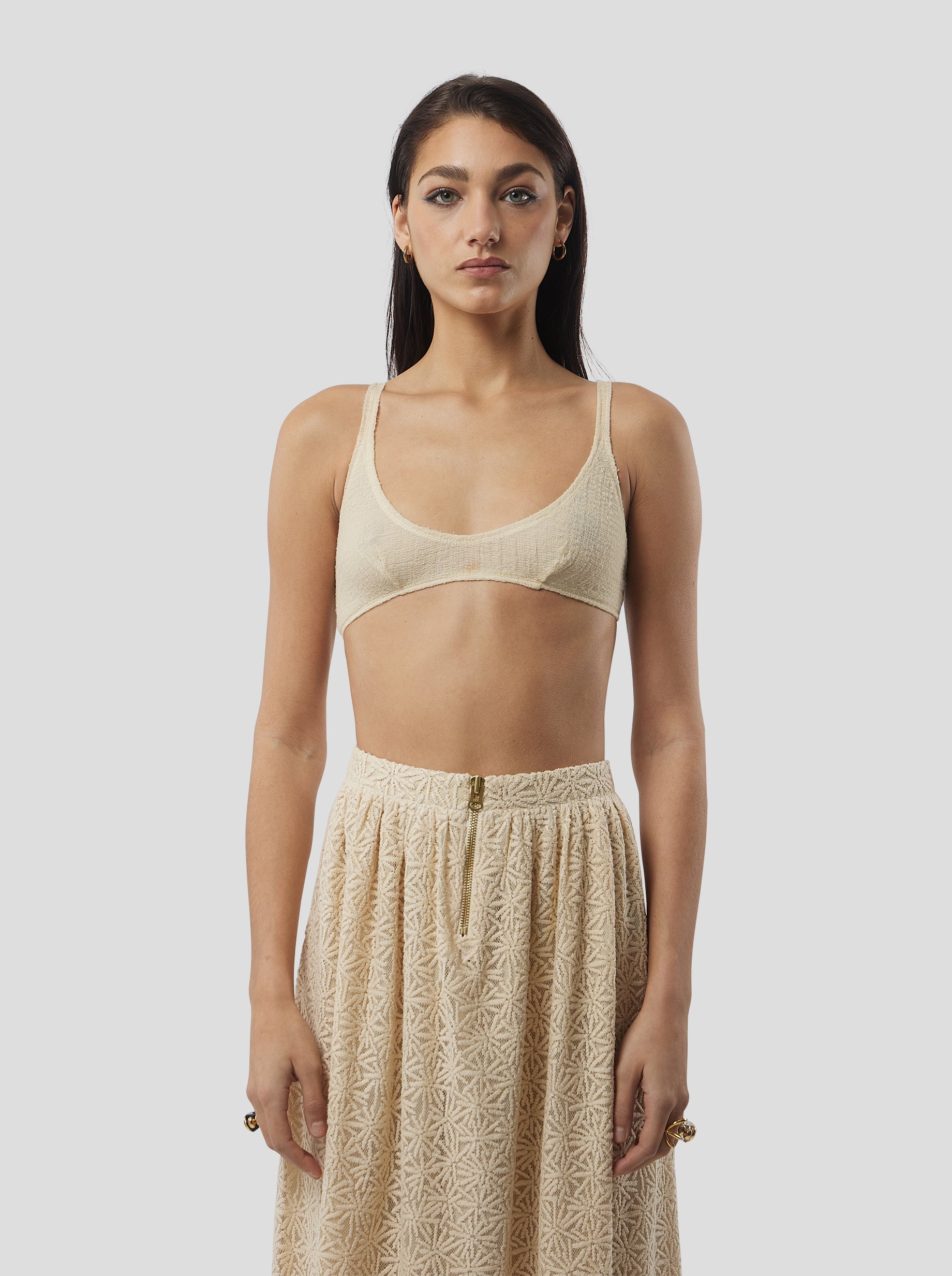 Gala brassiere in Sand salted voile