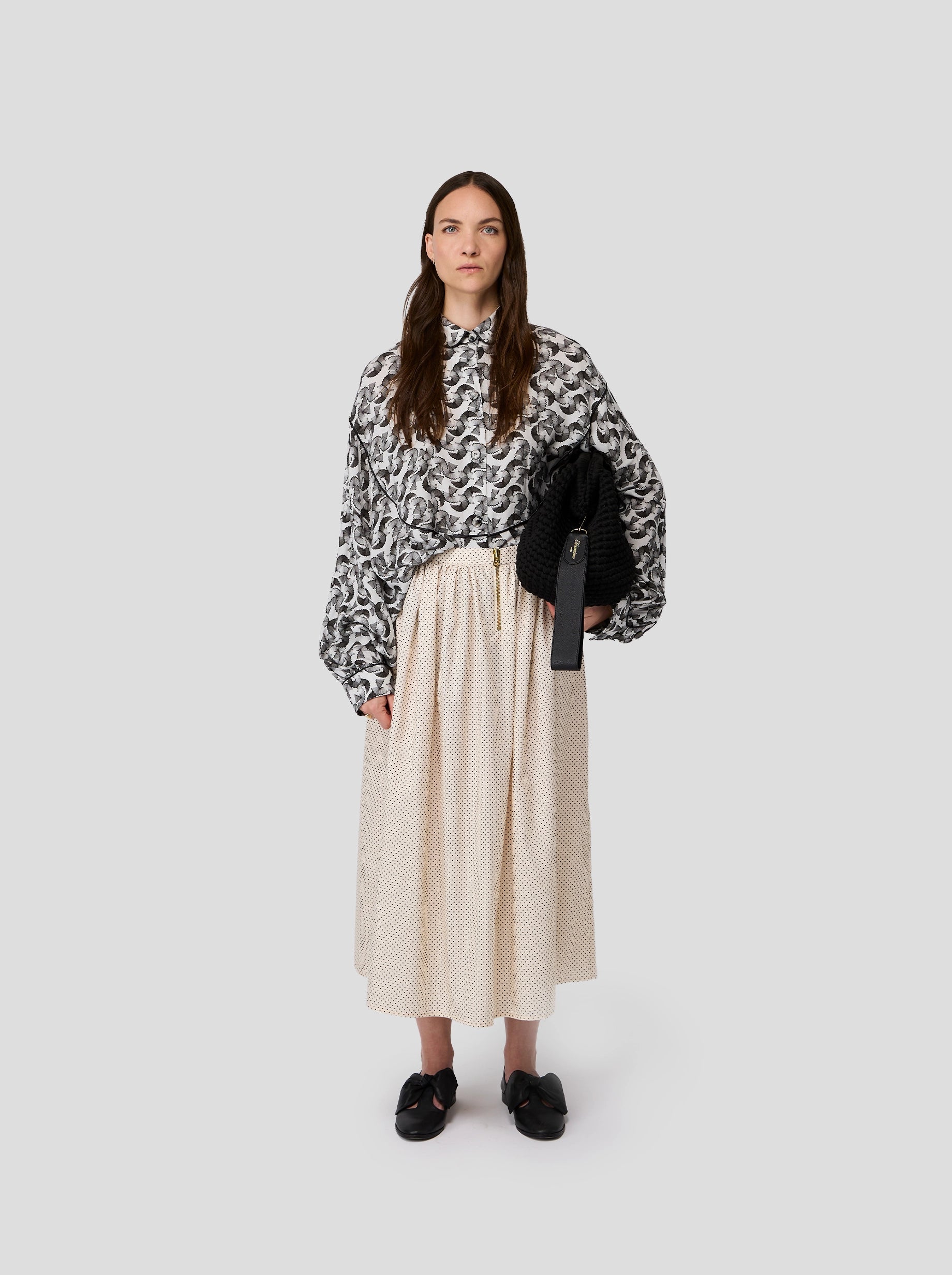 Jupon Orso en Toile Technique Sable à Pois Noirs