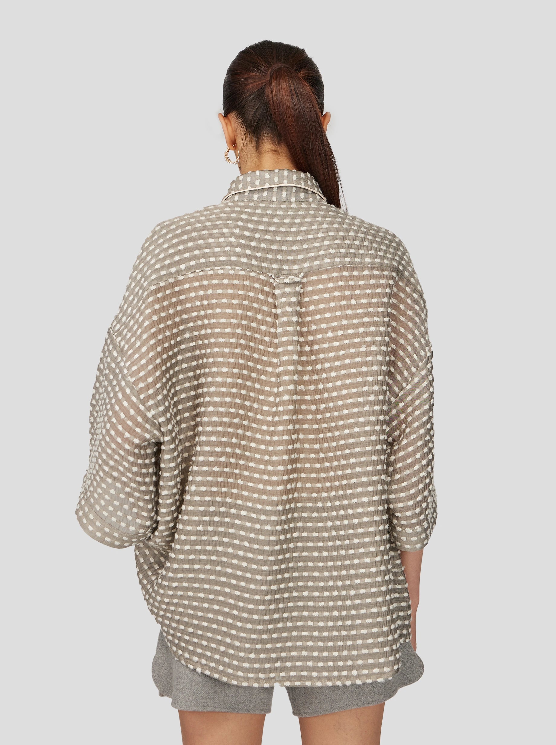 Chemise Astrée en Voile Soufflé Gris Galet