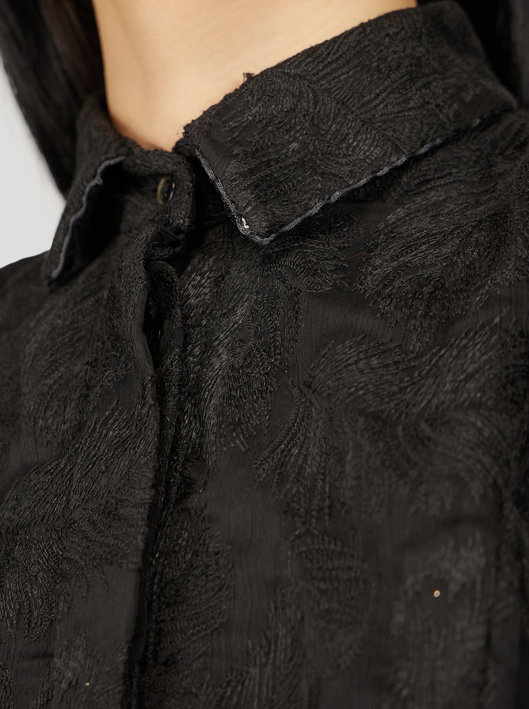 Chemise Imogen en Voile Brodé Onyx