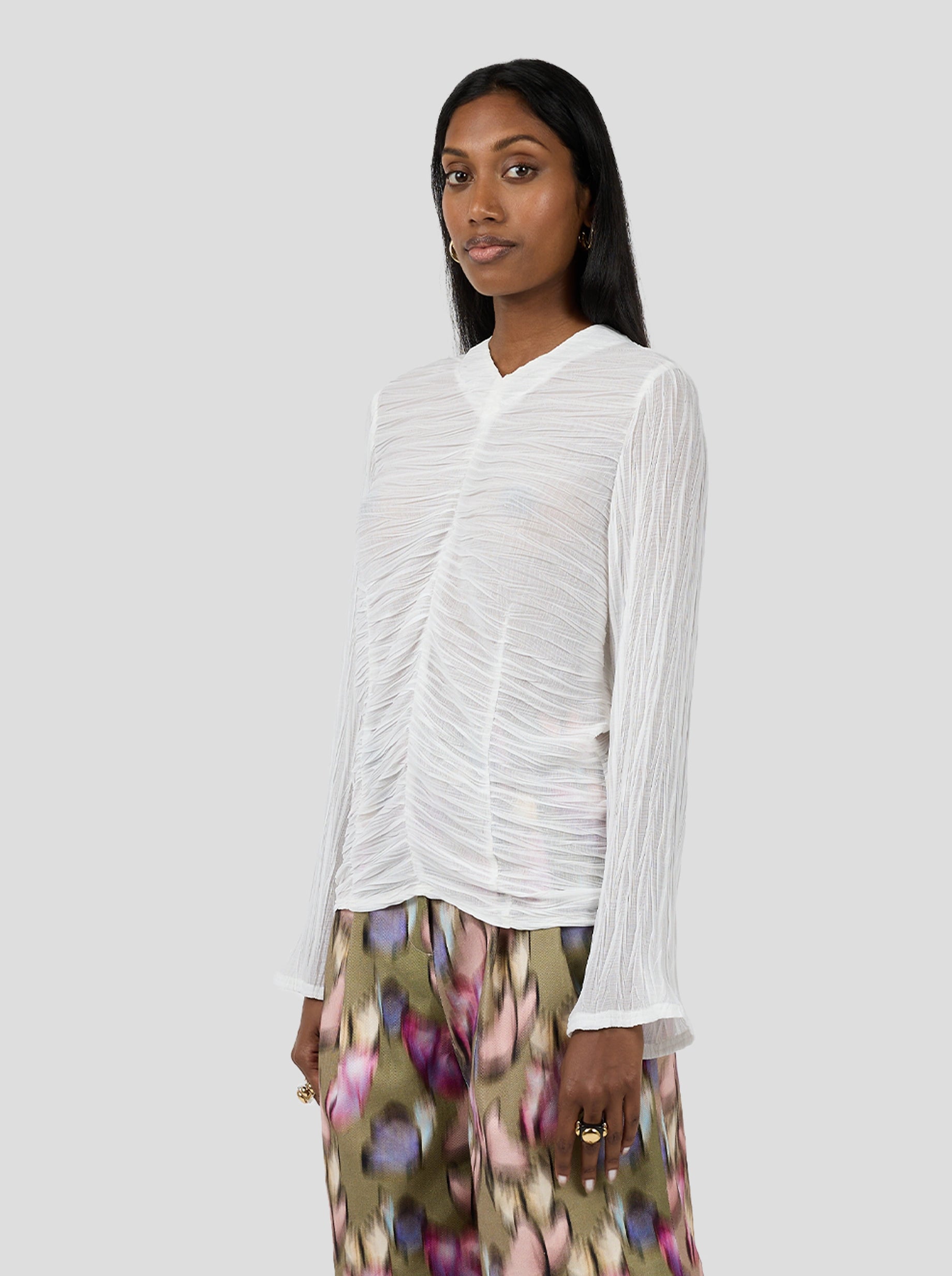 Cooper Top in Papier Crépon Gauze for Women