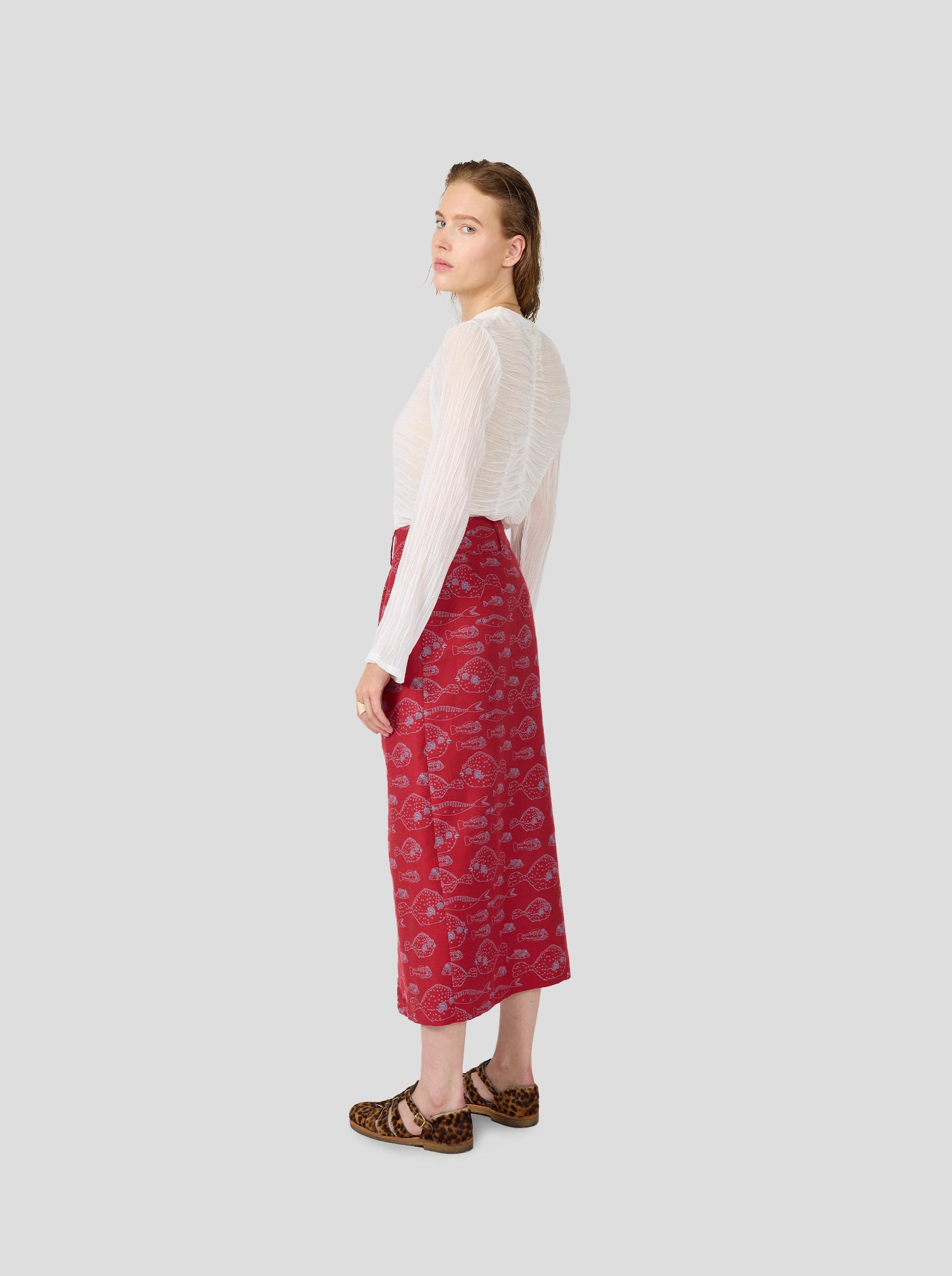 JUPE BILL EN IMPRIMPE TISSE FISH TANK