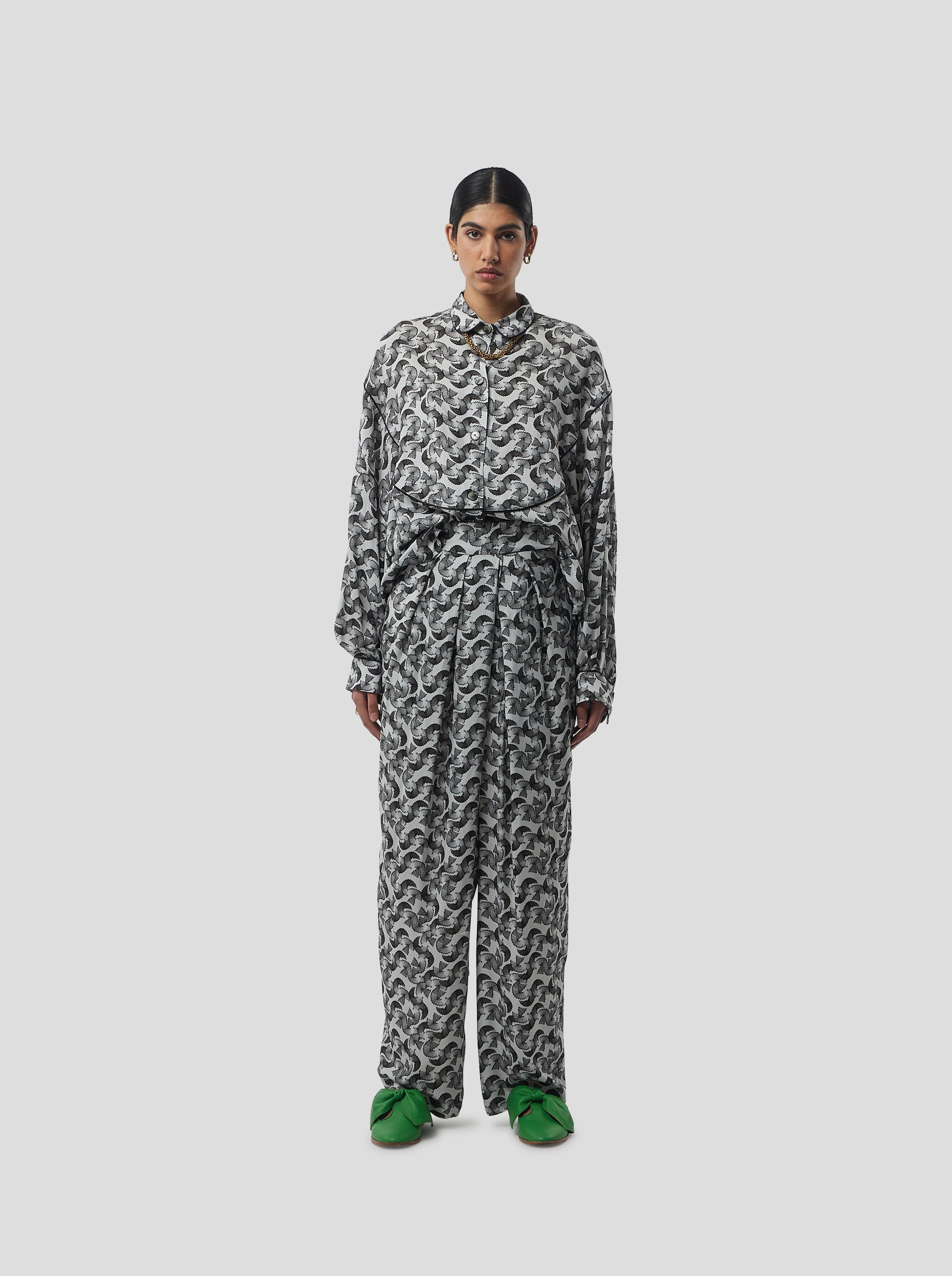 Pantalon Sakis en imprimé Copeaux de Plomb