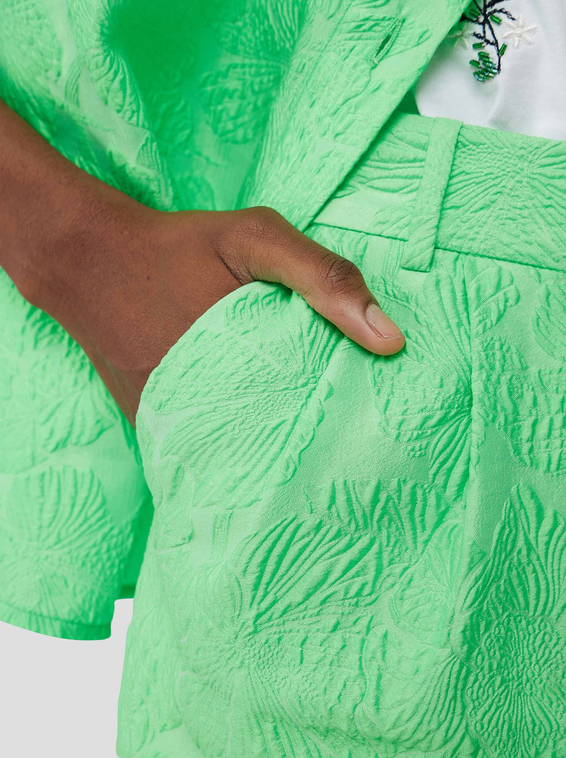 Moor bermuda in embossed Cactus