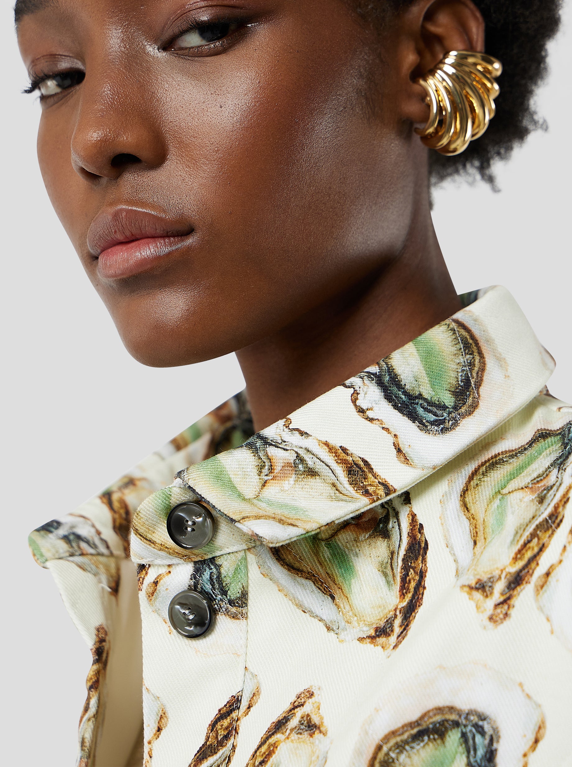 Chemise Astrée en imprimé Oyster sur denim