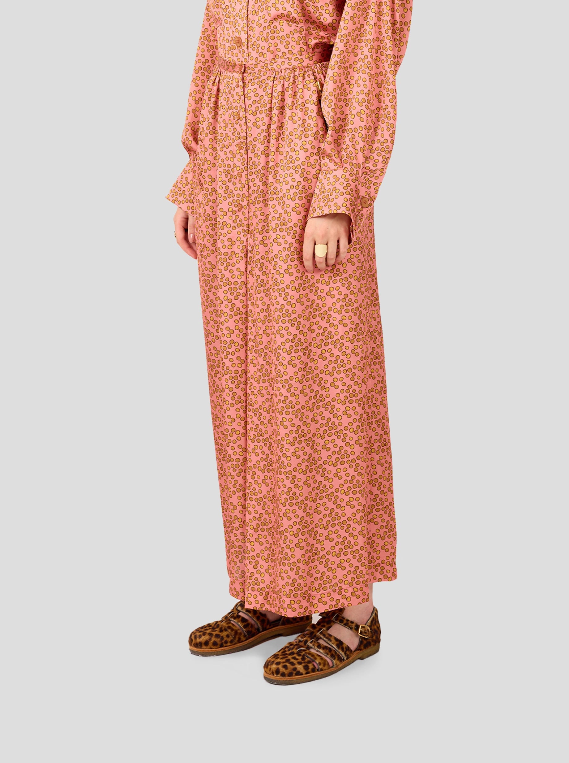 Doll Pants in Canyon Clay Messy Dots Print