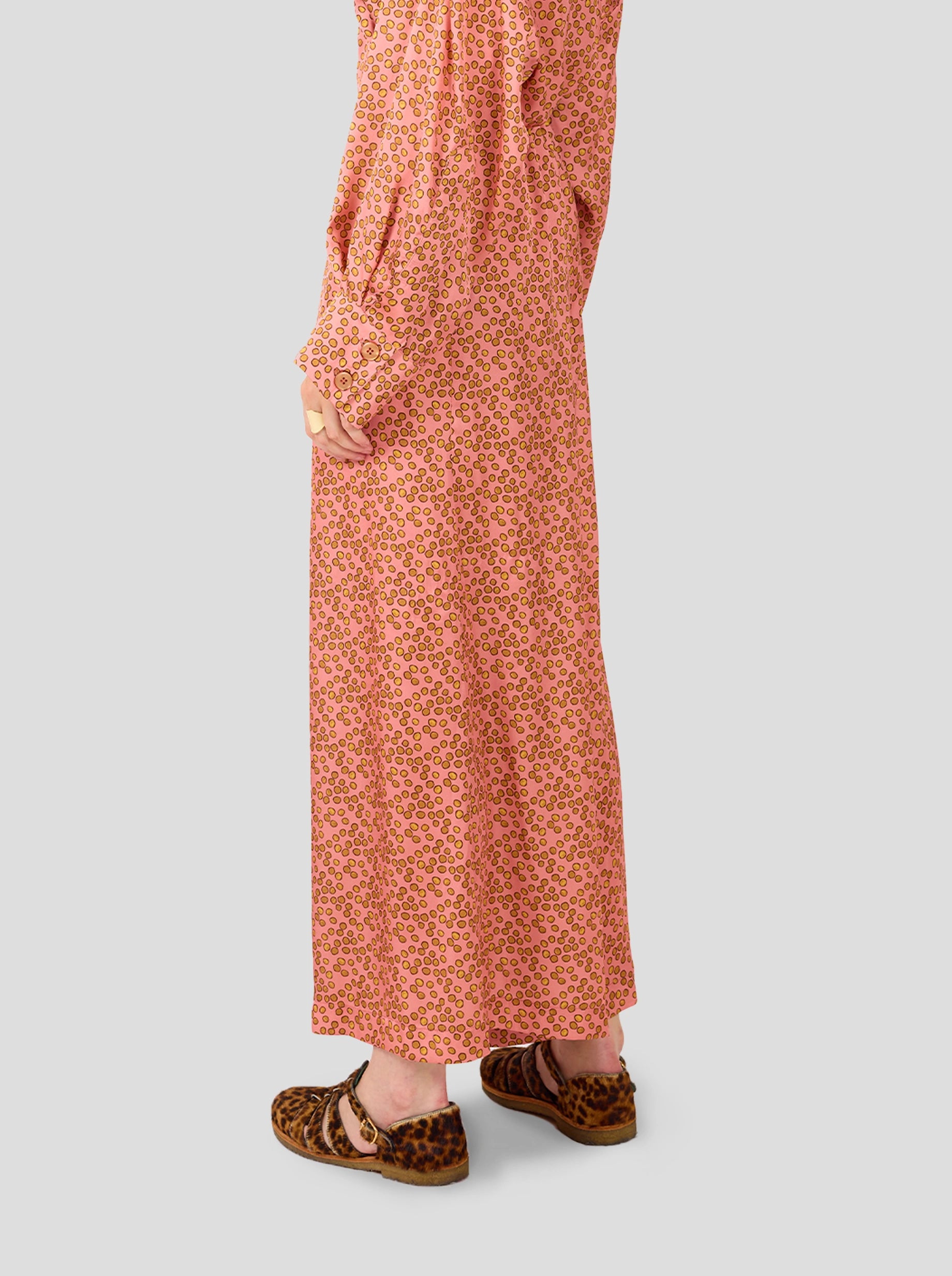 Doll Pants in Canyon Clay Messy Dots Print