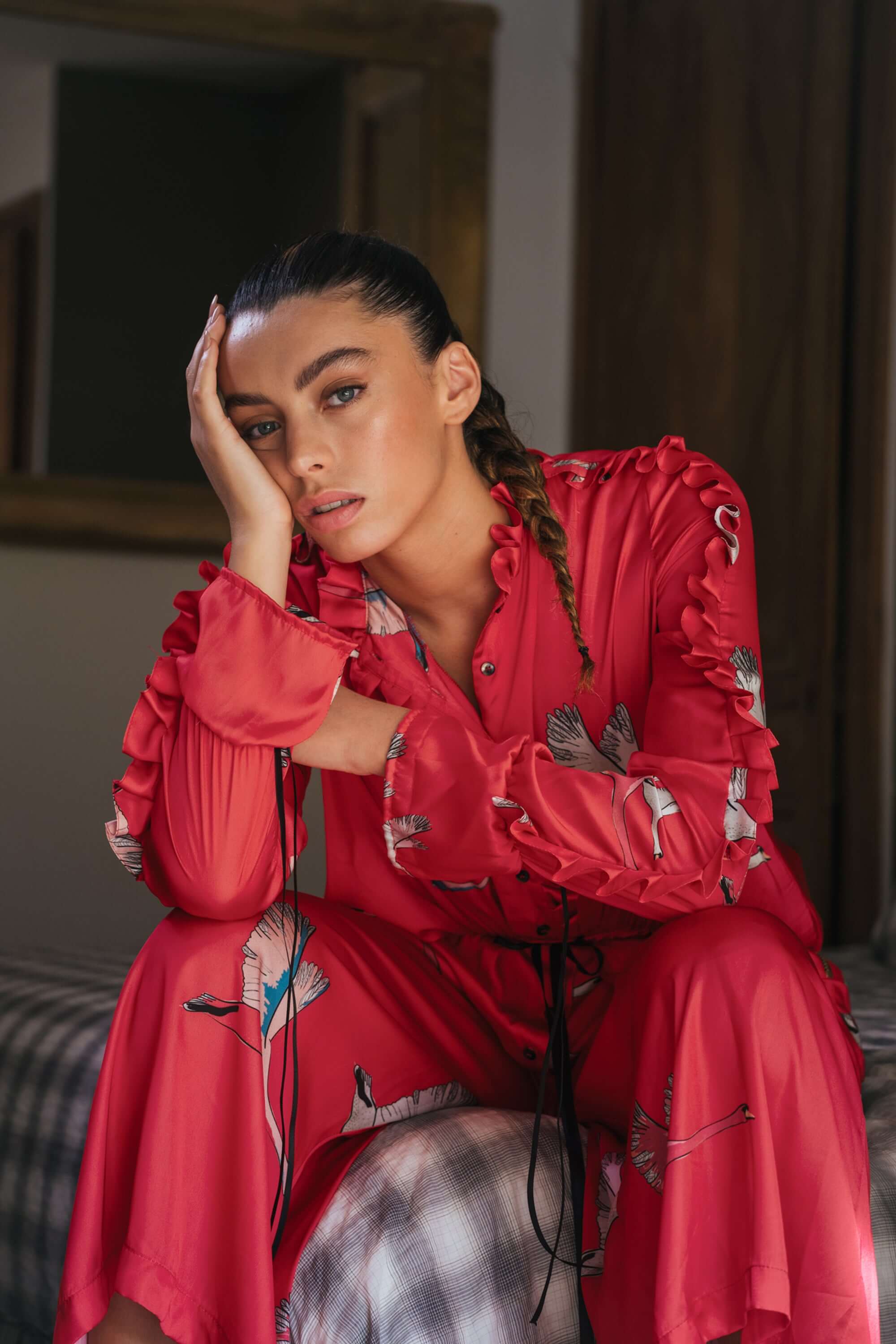 Combinaison Gil en imprimé Swan rose