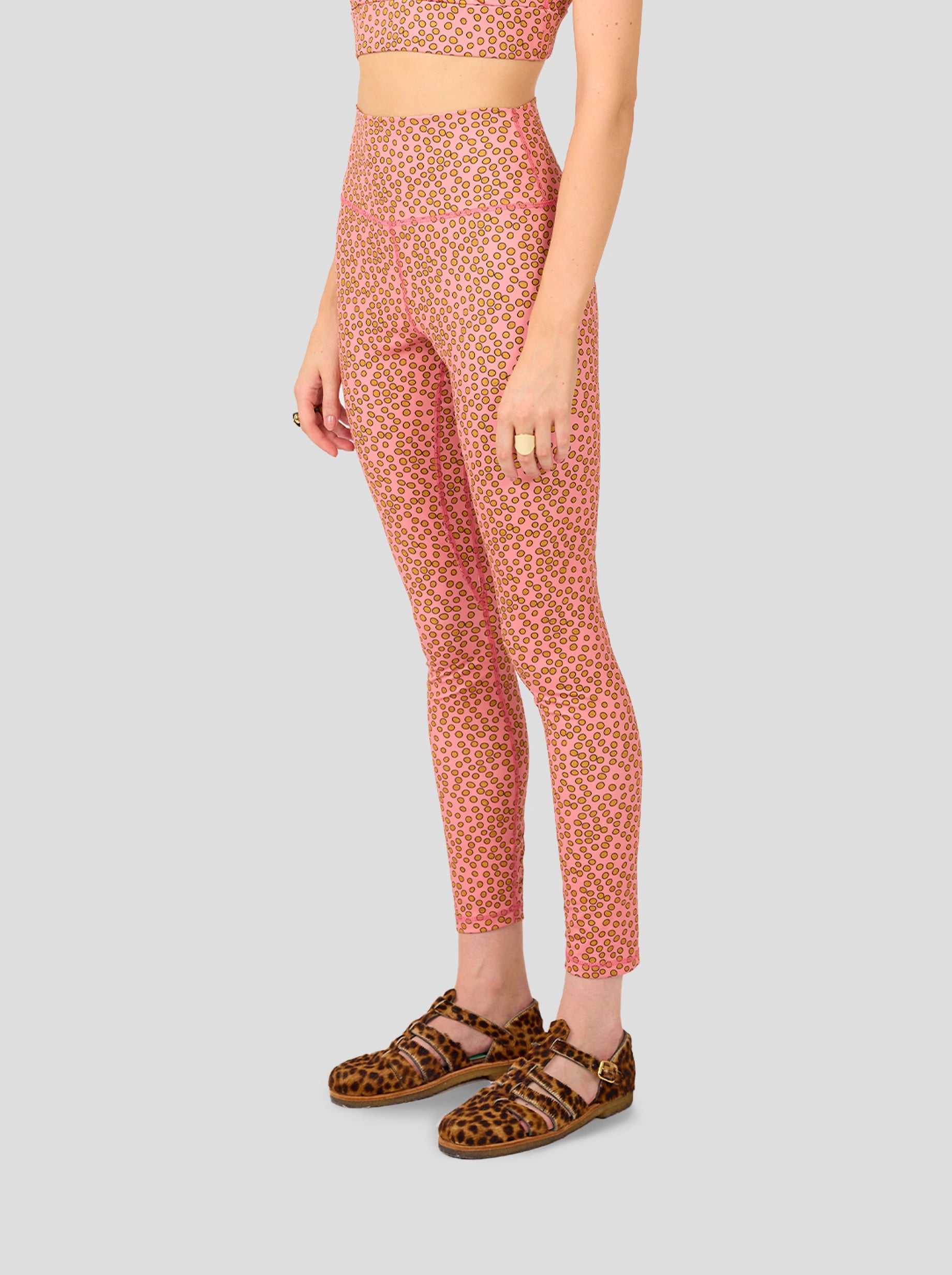 Glue Legging in Canyon Clay Messy Dots Print