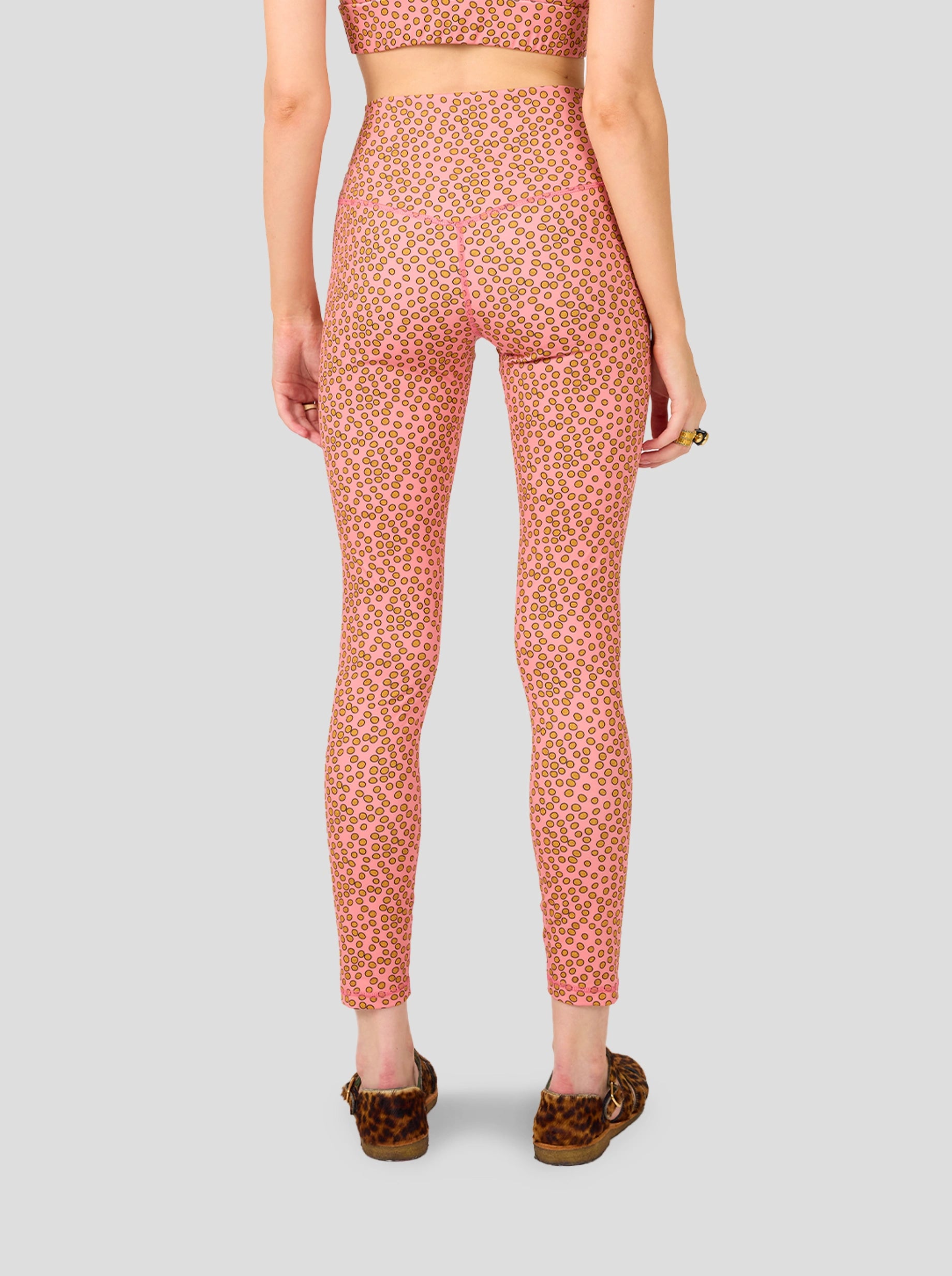 Glue Legging in Canyon Clay Messy Dots Print
