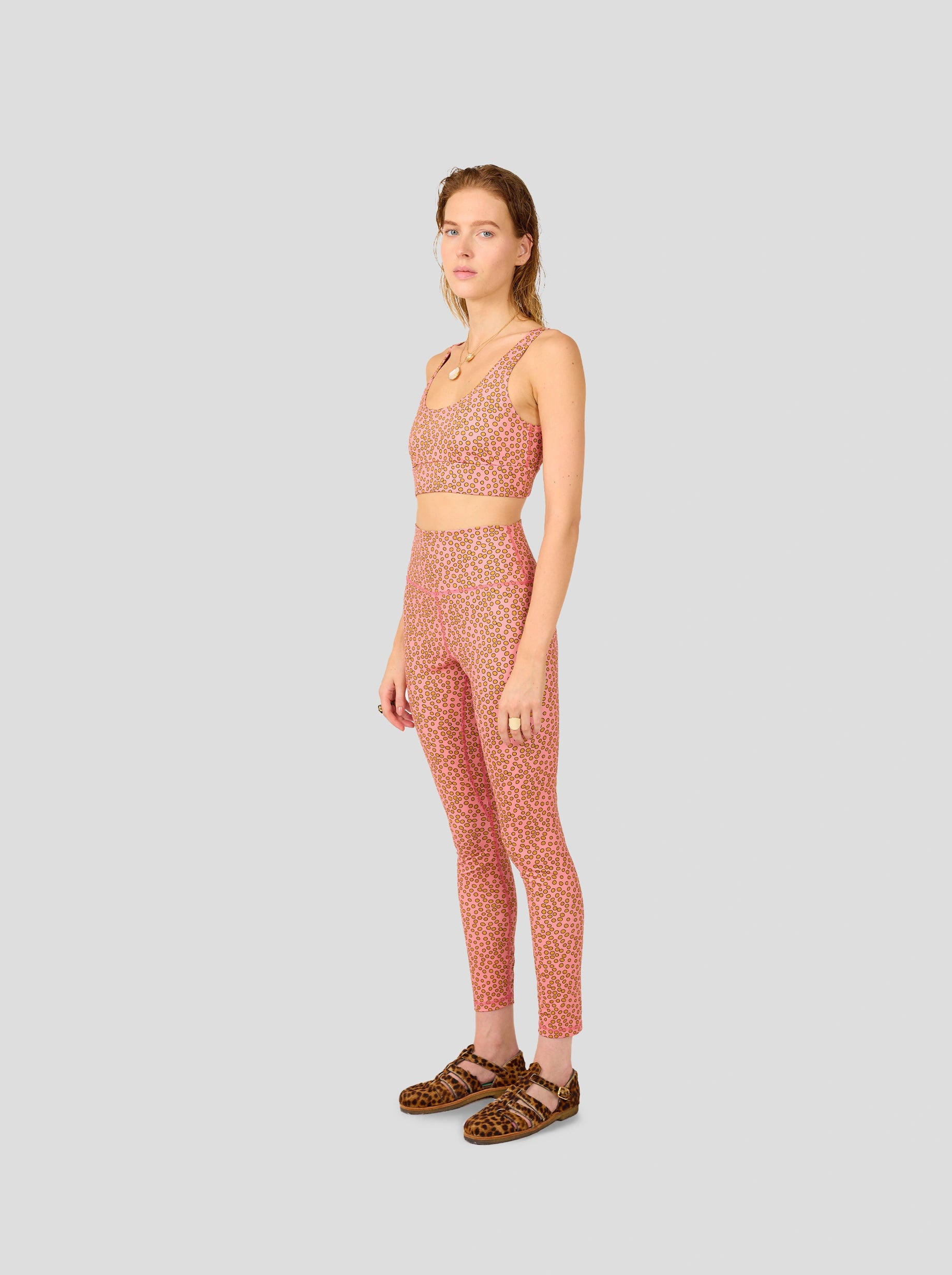 Glue Legging in Canyon Clay Messy Dots Print