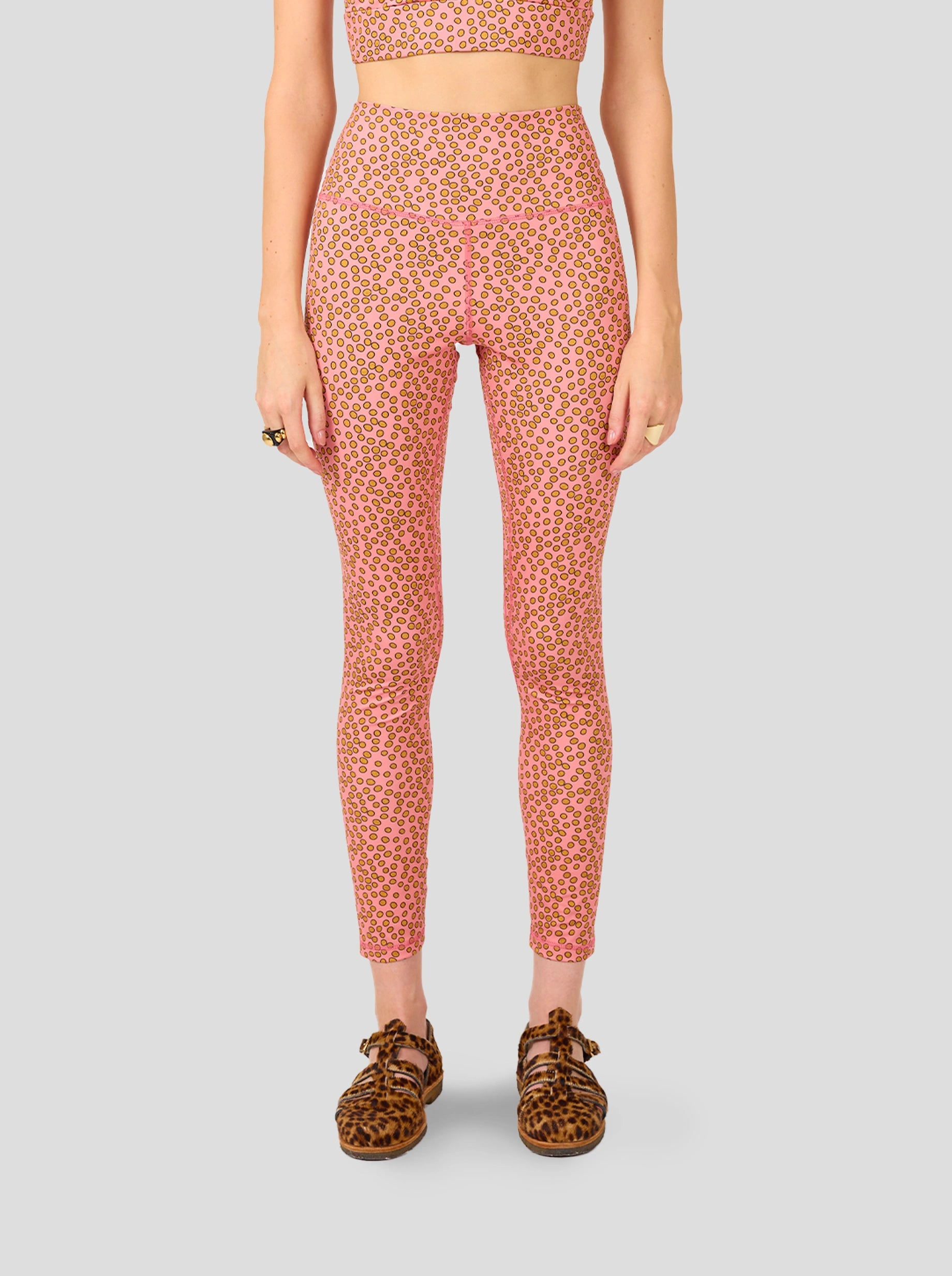 Glue Legging in Canyon Clay Messy Dots Print
