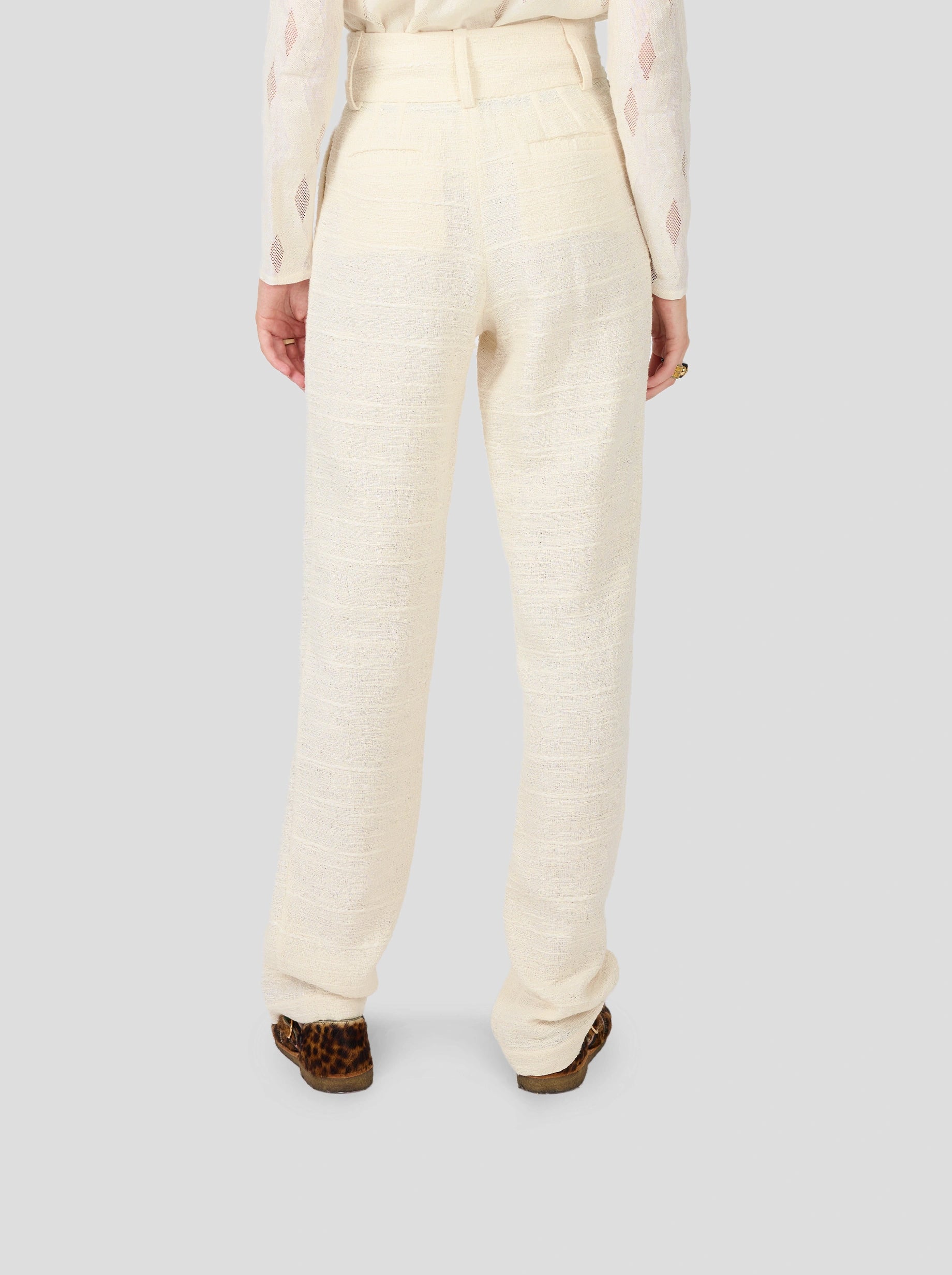Jojo Pants In Ivory Jute Canvas