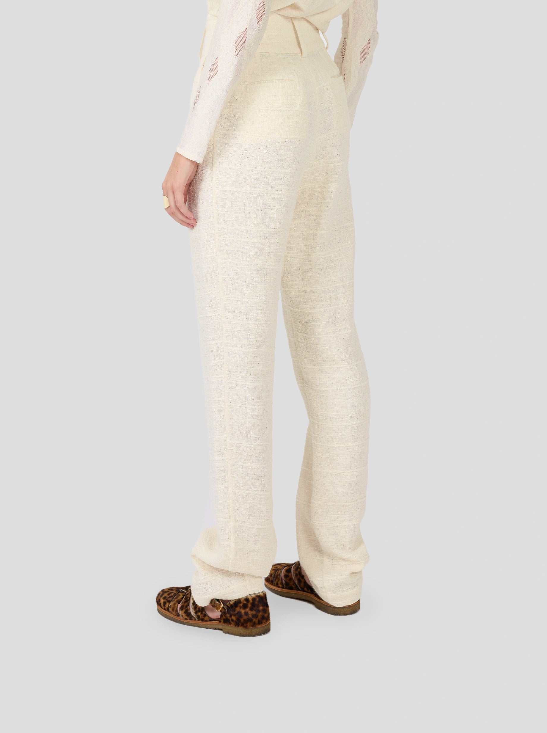 Jojo Pants In Ivory Jute Canvas