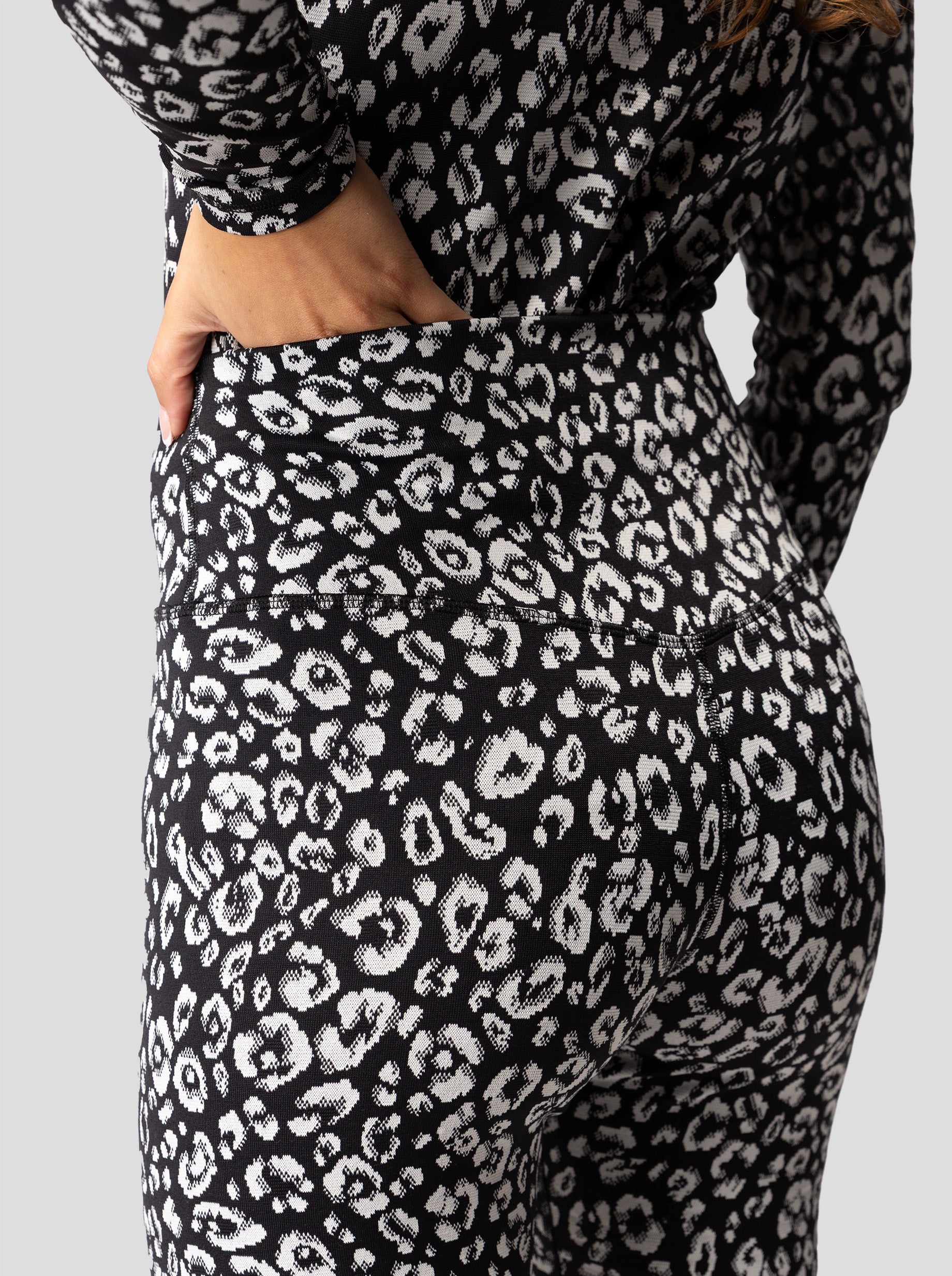 Legging Glue en jersey Léopard noir et blanc