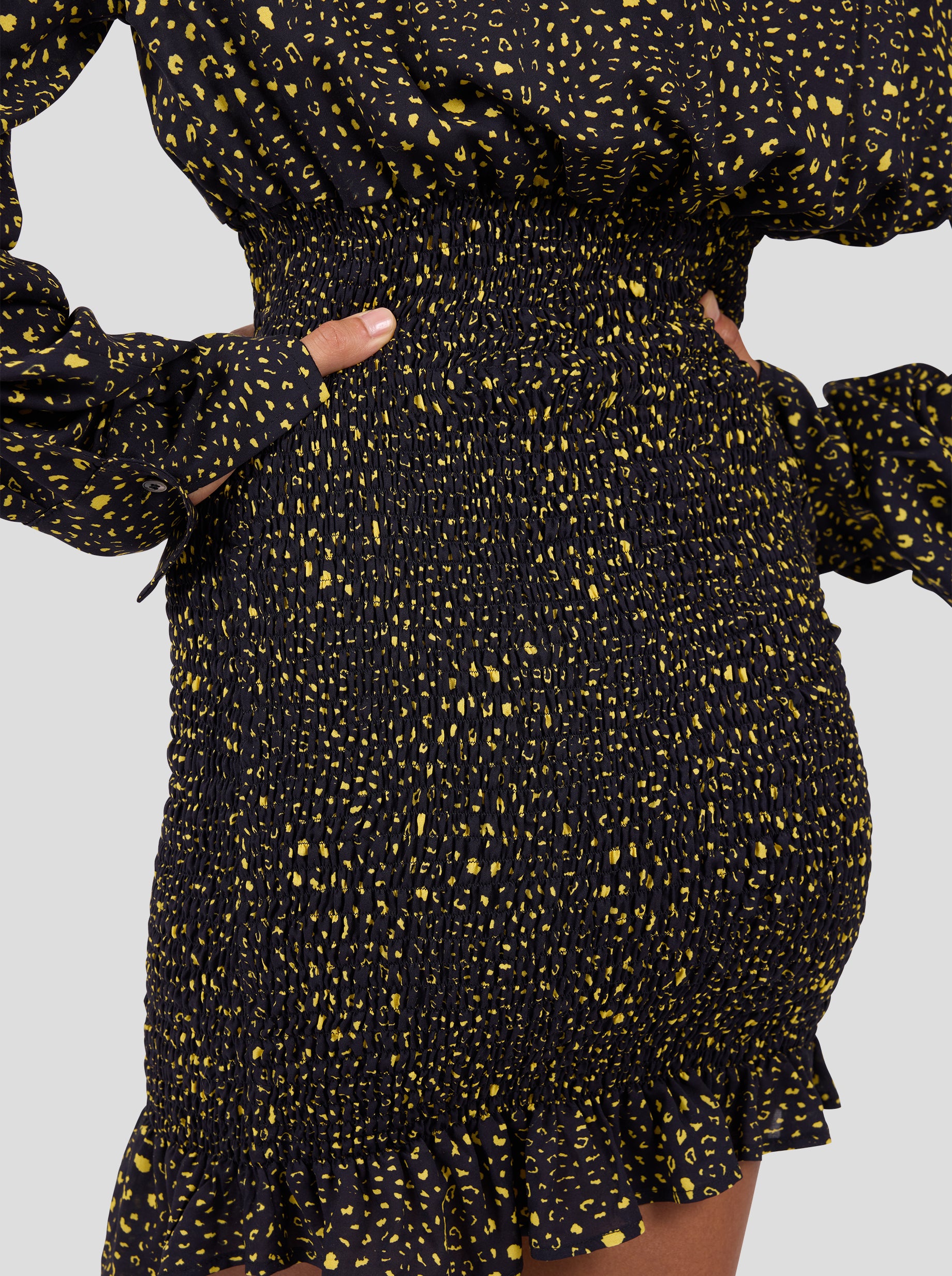 Madness Dress in Black Leopard