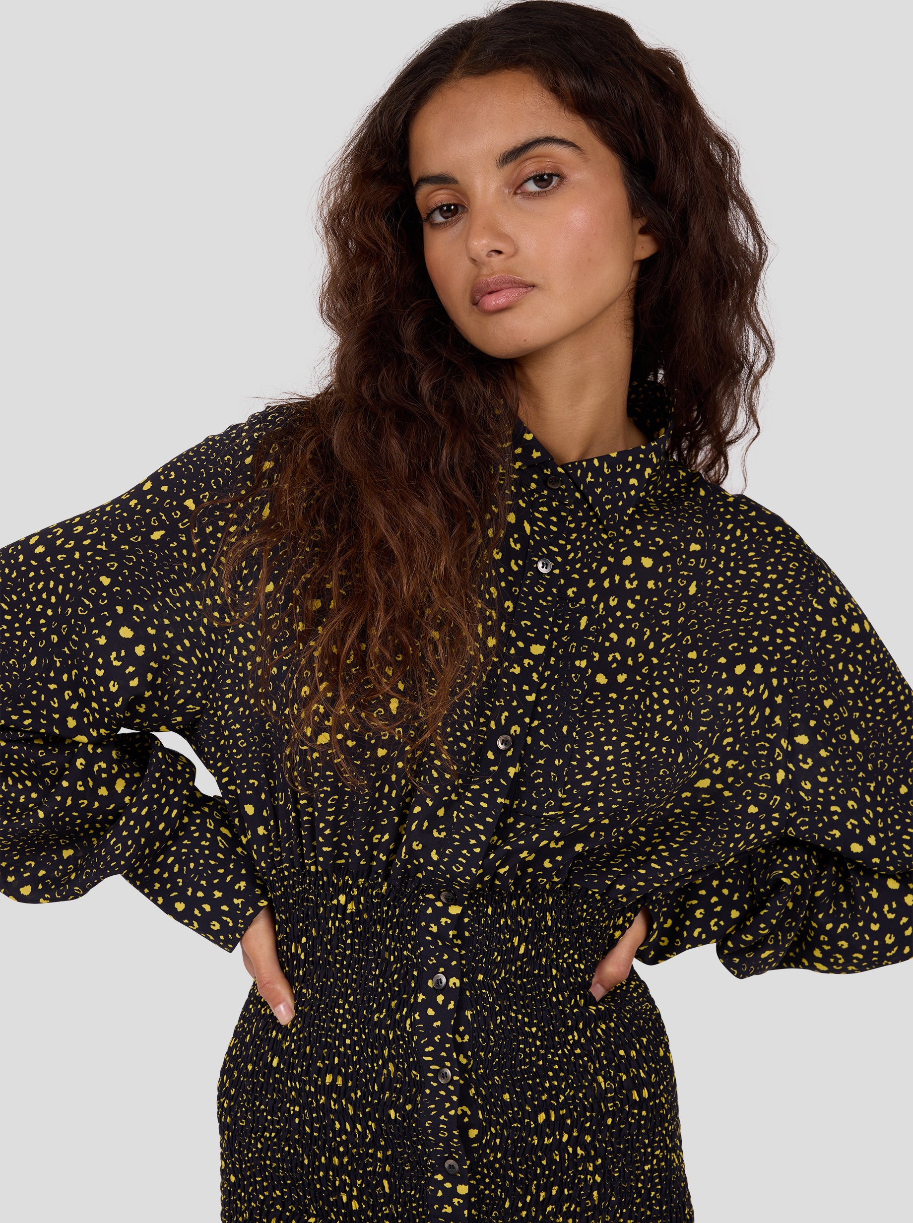 Madness Dress in Black Leopard