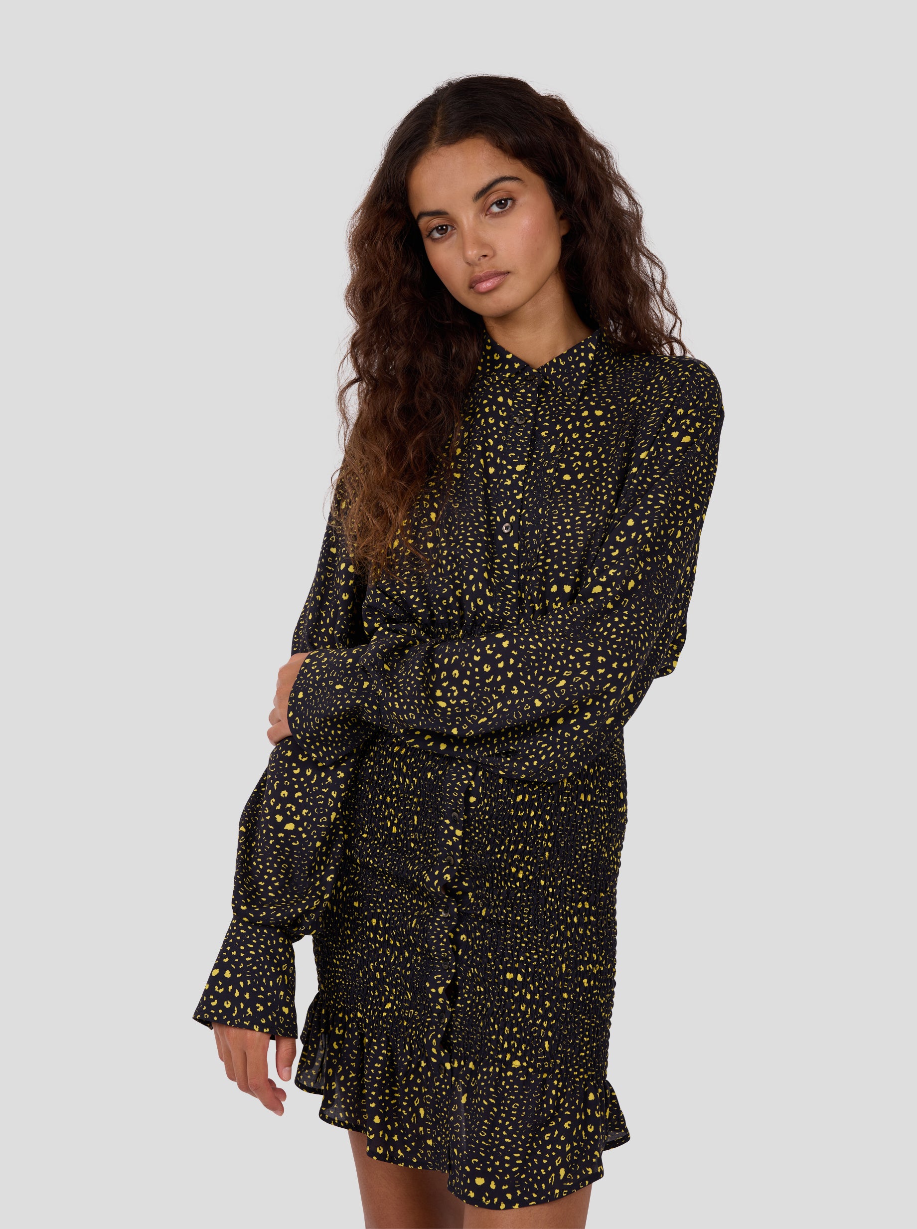 Madness Dress in Black Leopard