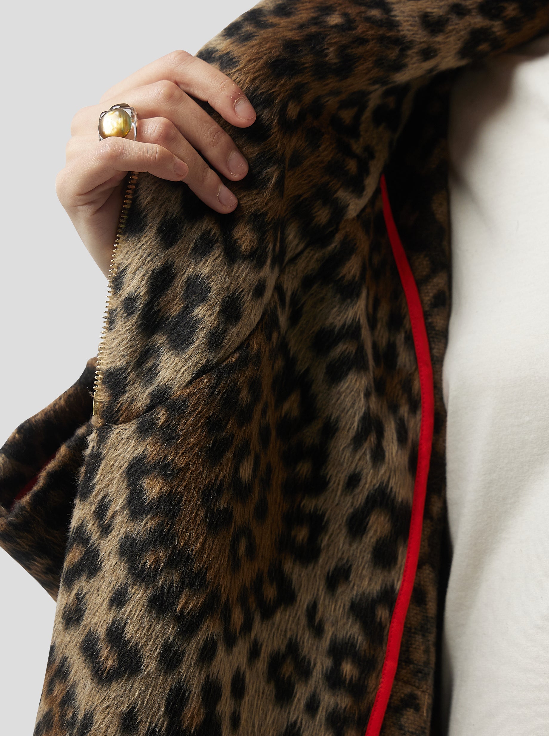 MANTEAU EREN EN LAINAGE LÉOPARD MOUFFLÉ