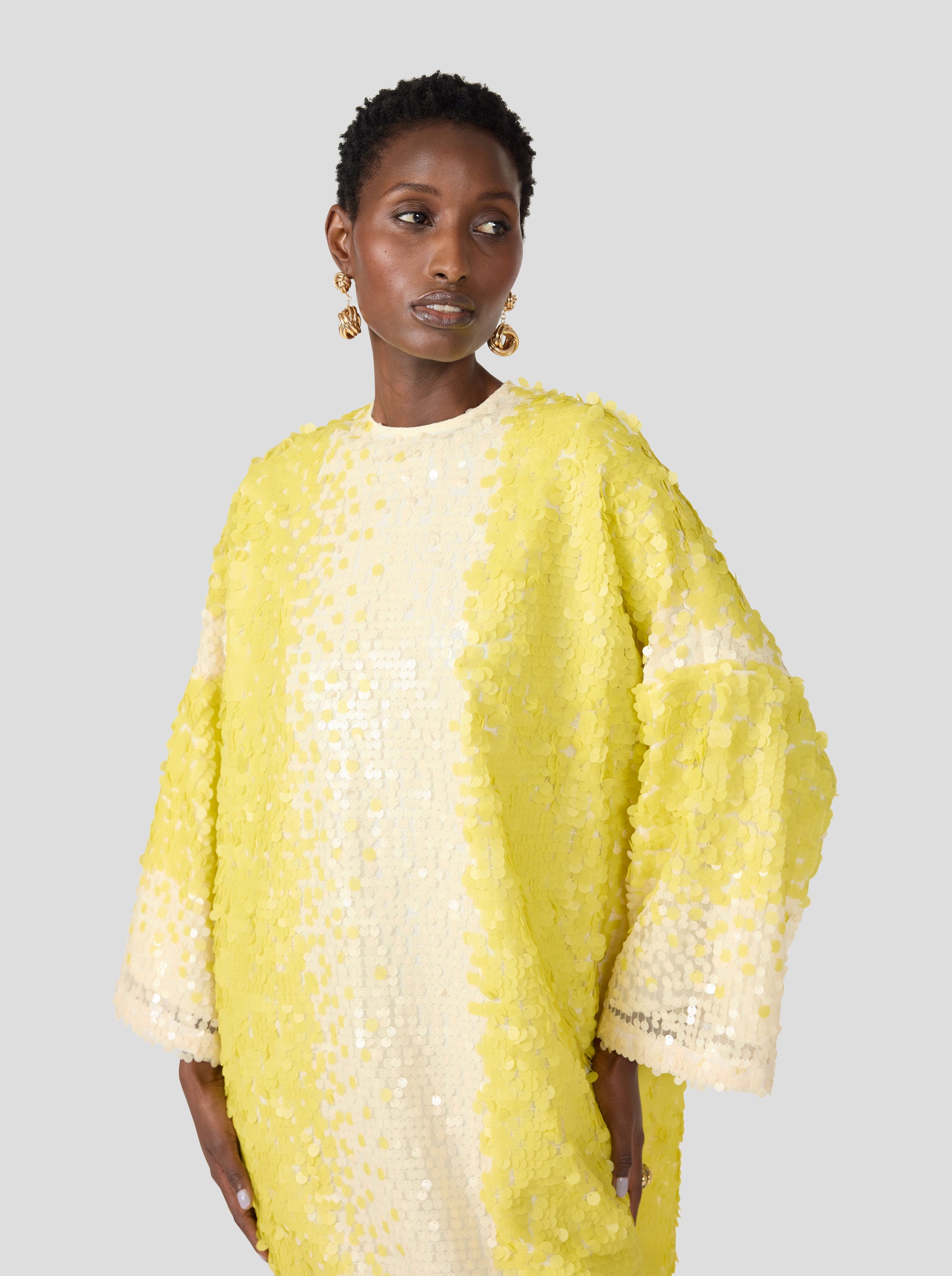Milo dress in Sequins Yellow Meringue