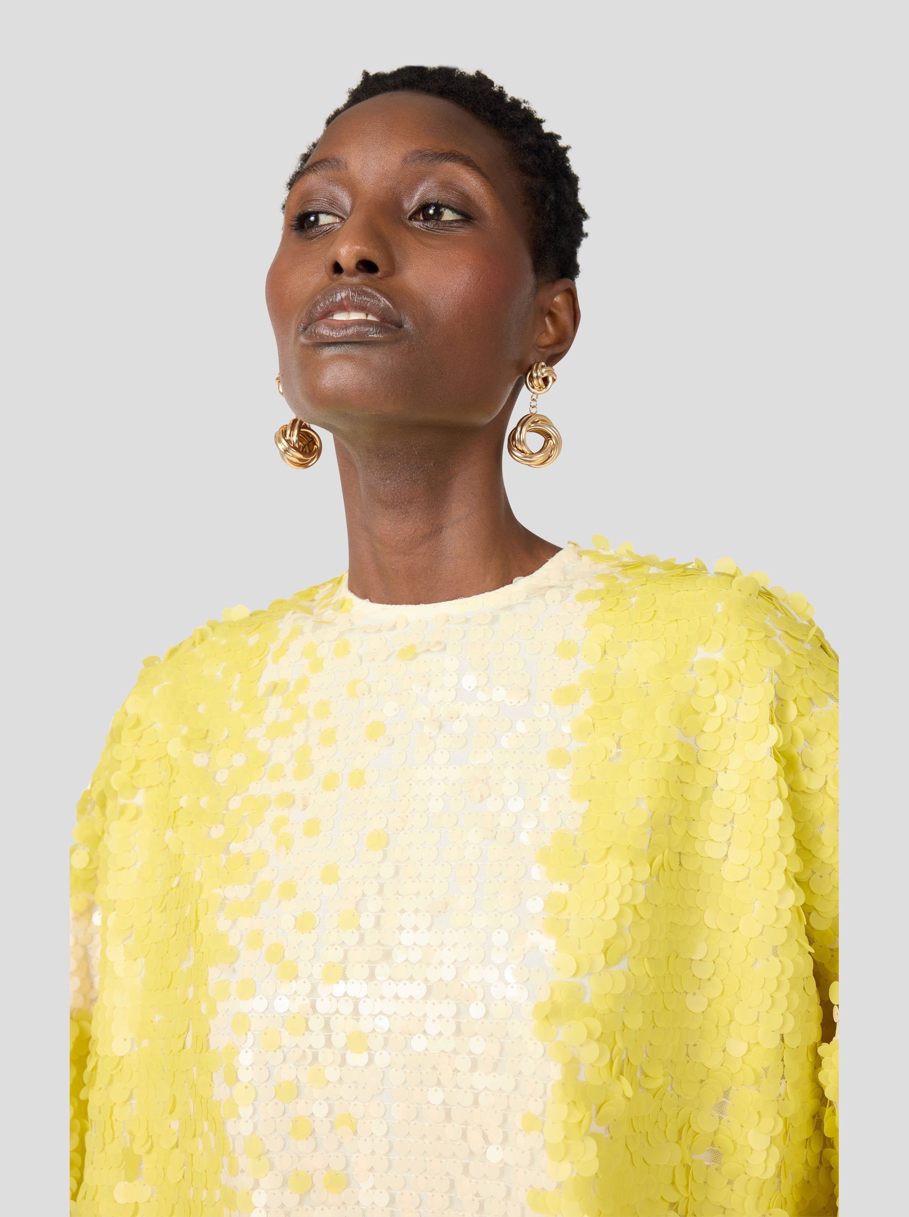 Milo dress in Sequins Yellow Meringue