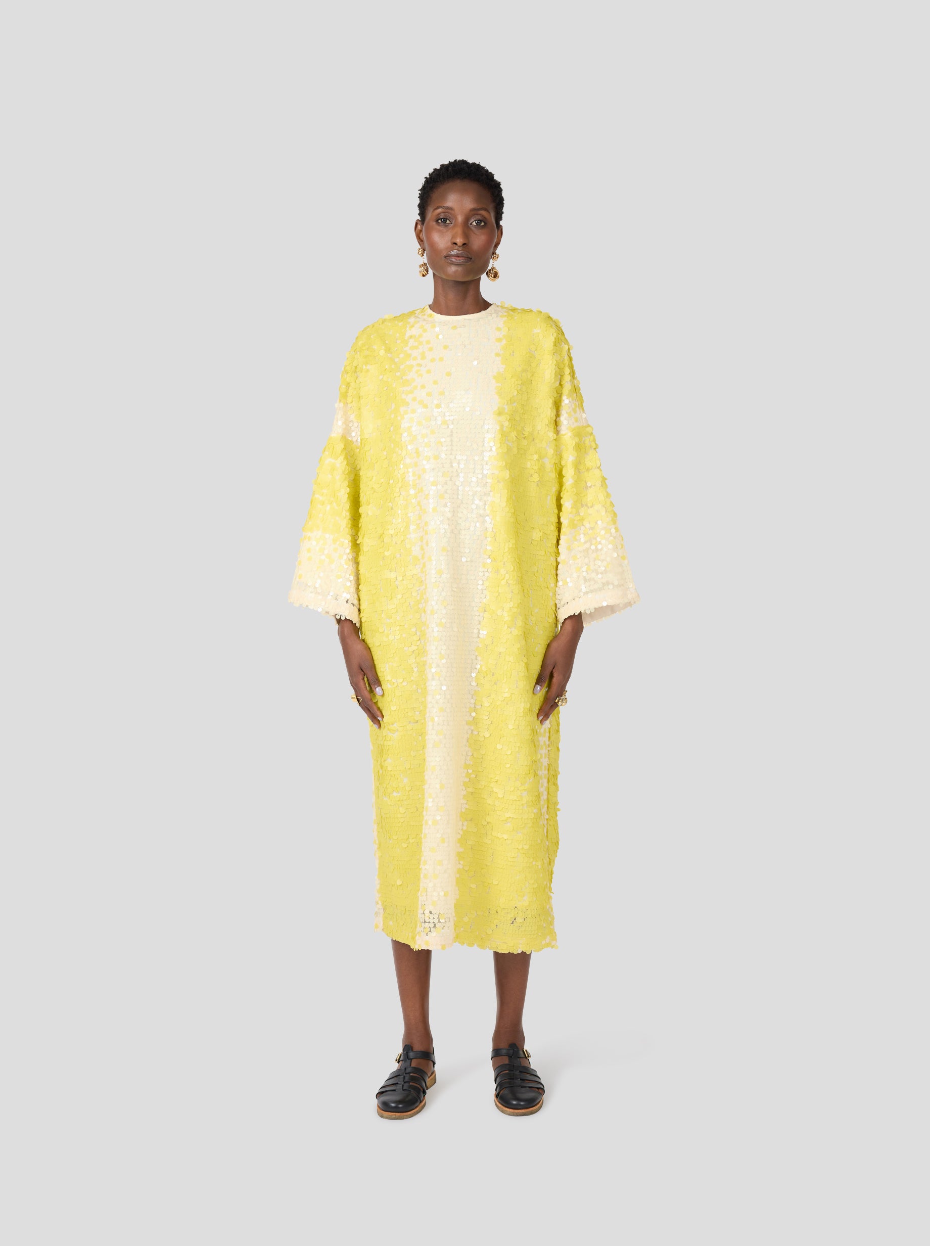 Milo dress in Sequins Yellow Meringue