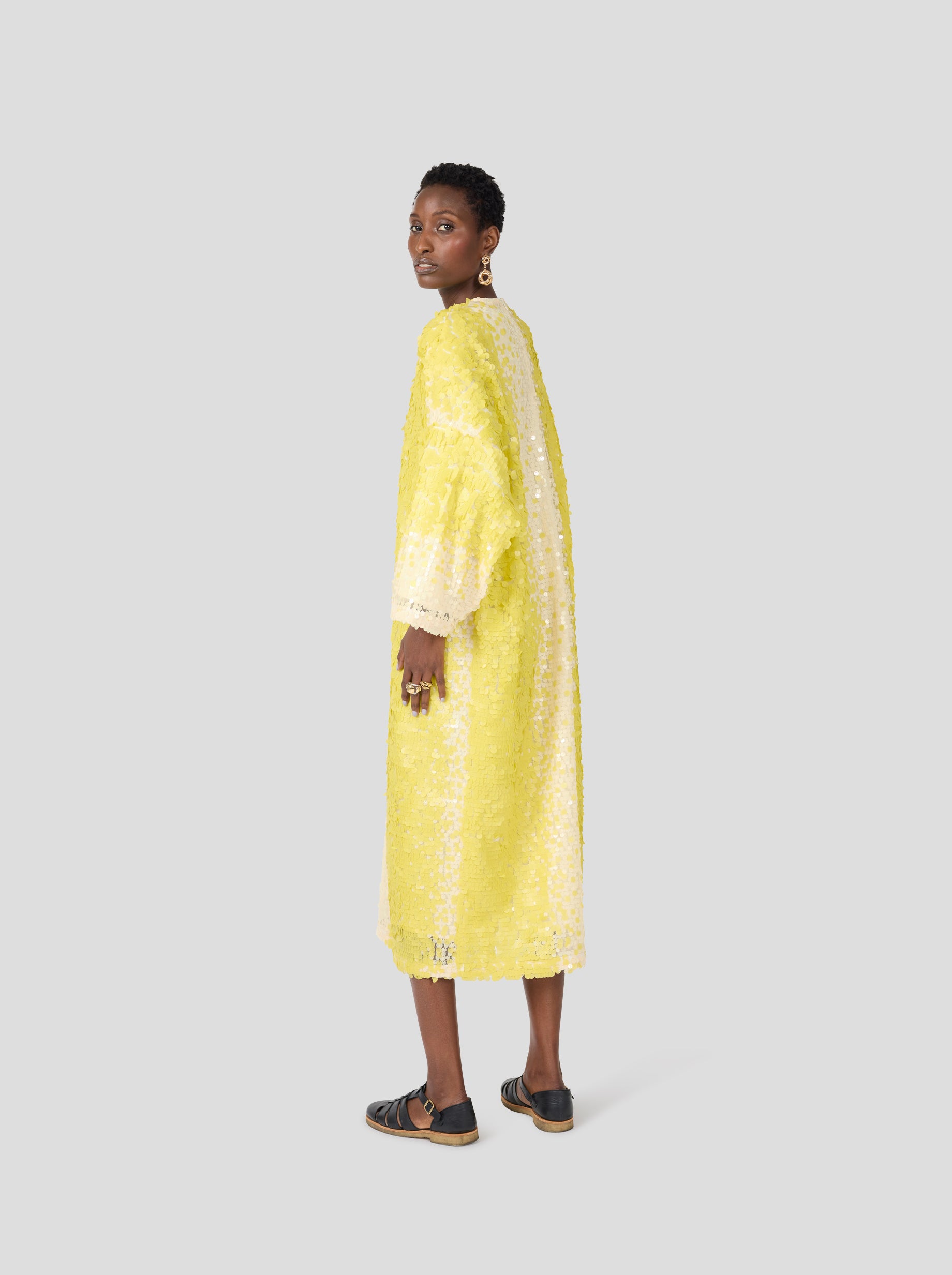 Milo dress in Sequins Yellow Meringue