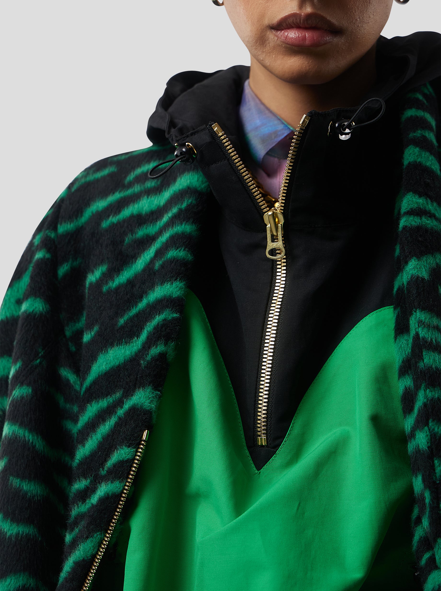 Eren Coat in Forest Green Zebra Wool