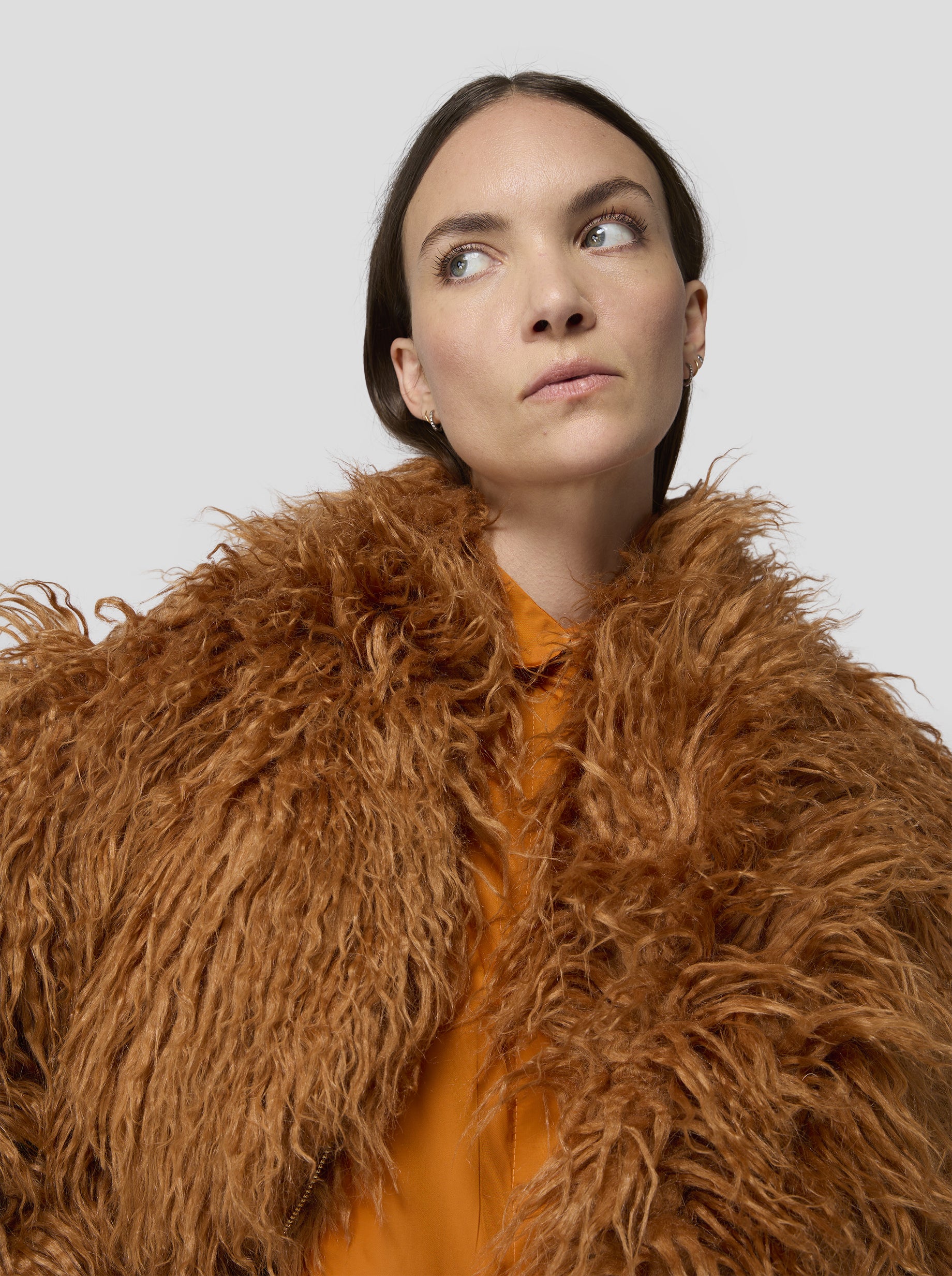 Eren Coat in Fire Grizzly Fur