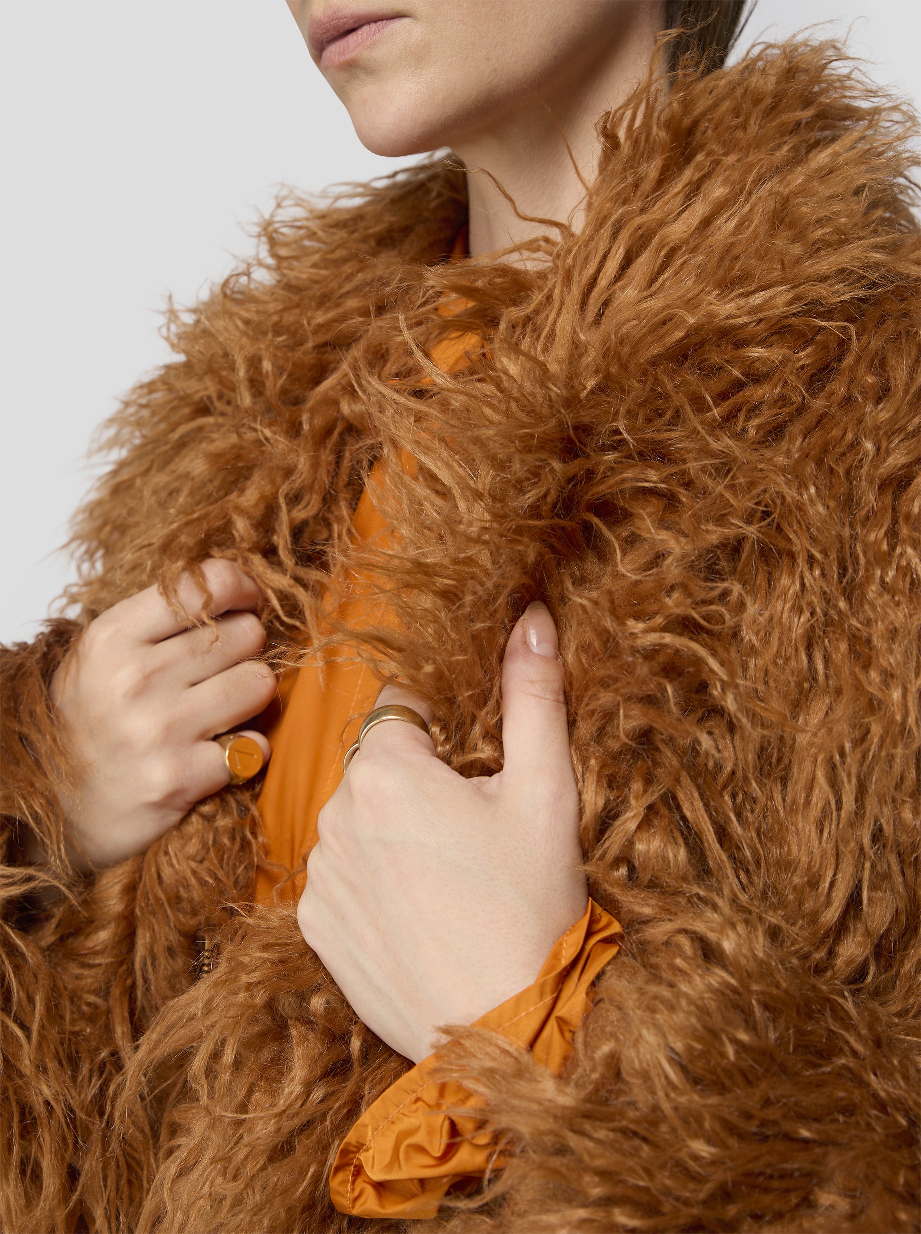 Eren Coat in Fire Grizzly Fur