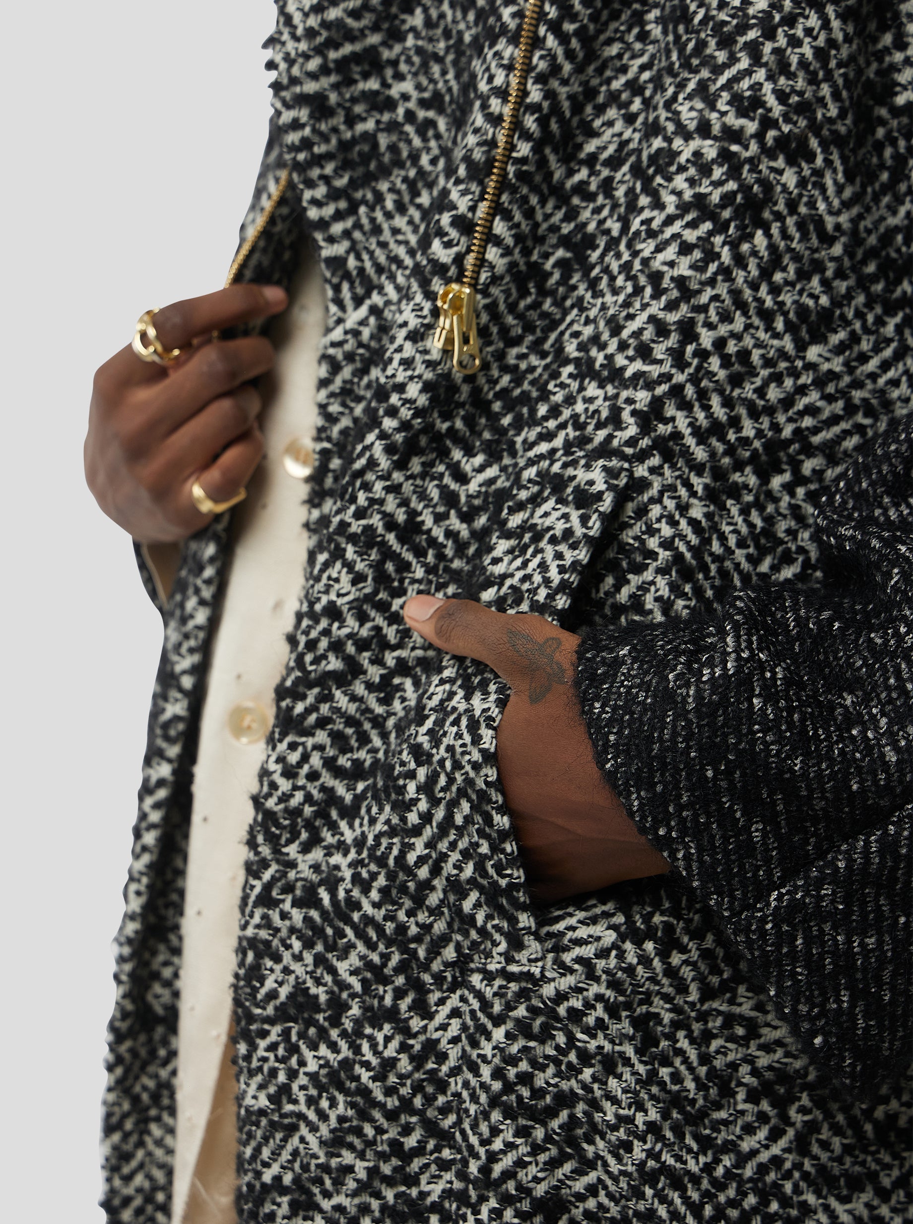 Manteau Eren en Lainage moucheté façon grand-père